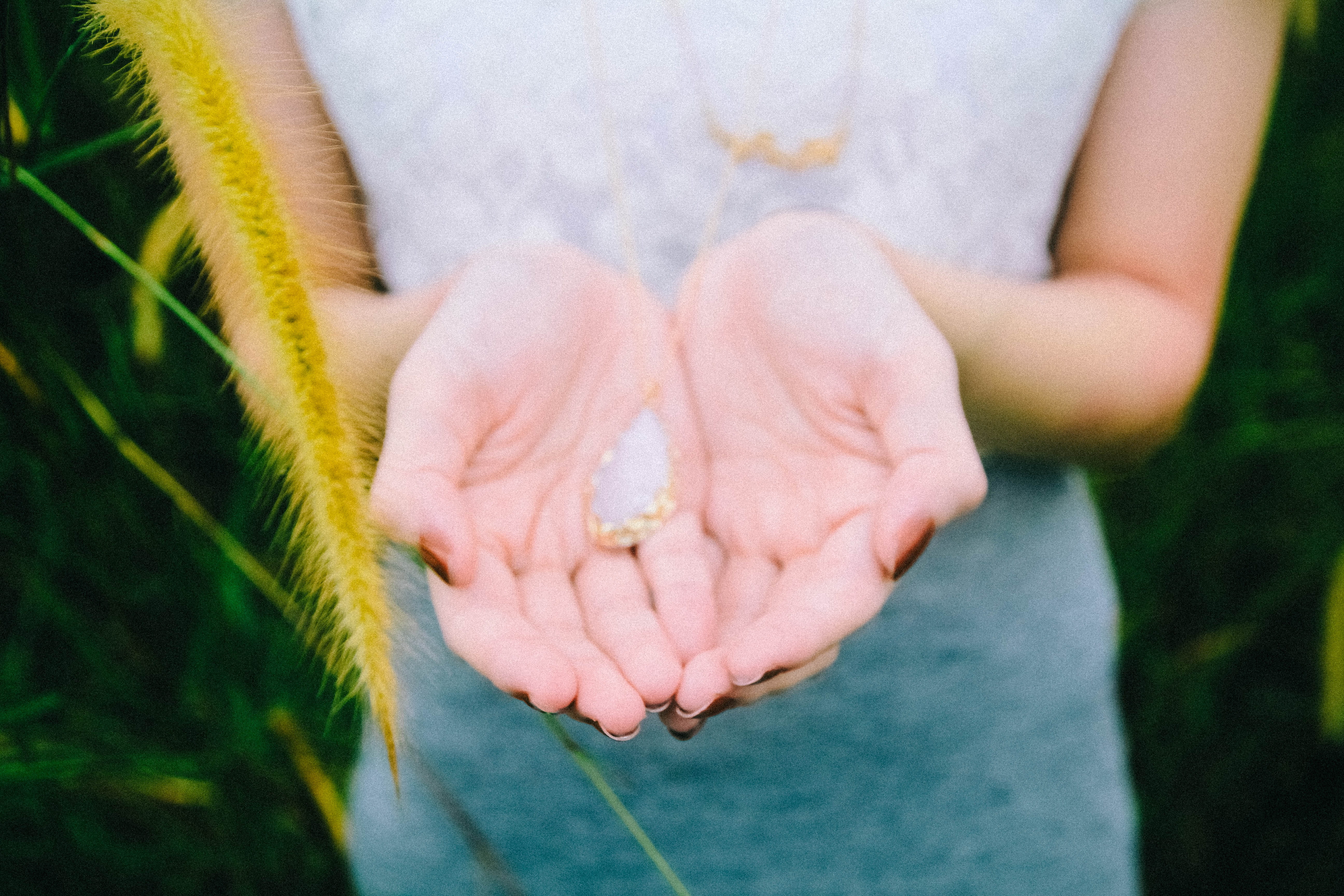 woman, plant, front view, real people, finger, people, body part, lifestyles, s, holding, pendant, nature, feather, colored, caucasian Ethnicity, leisure activity, HD Wallpaper