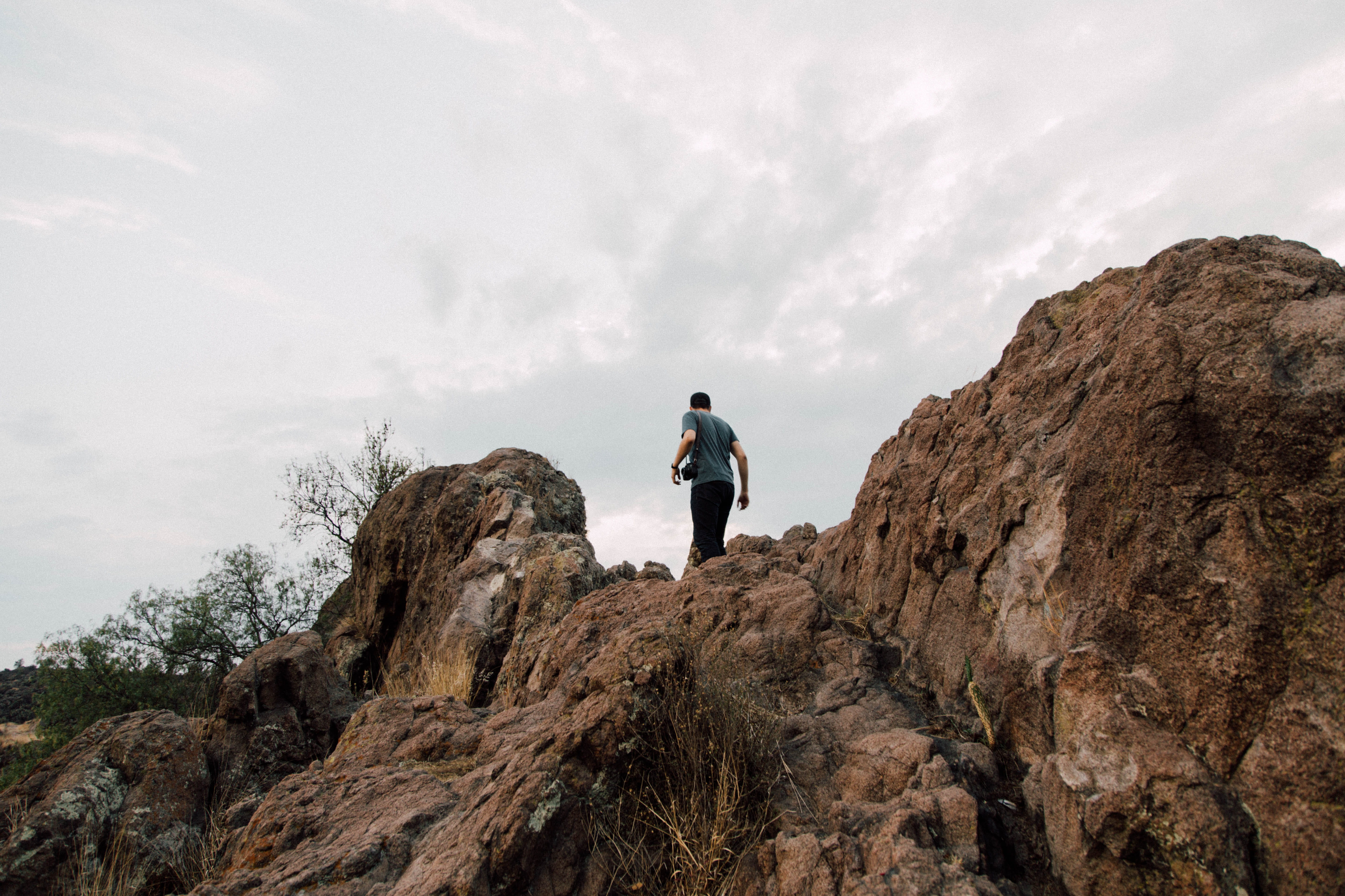 full length, state of mexico, mexico, men, leisure activity, film, one person, rock - object, rock, god, sky, standing, adventure, looking at view, 5K, HD Wallpaper