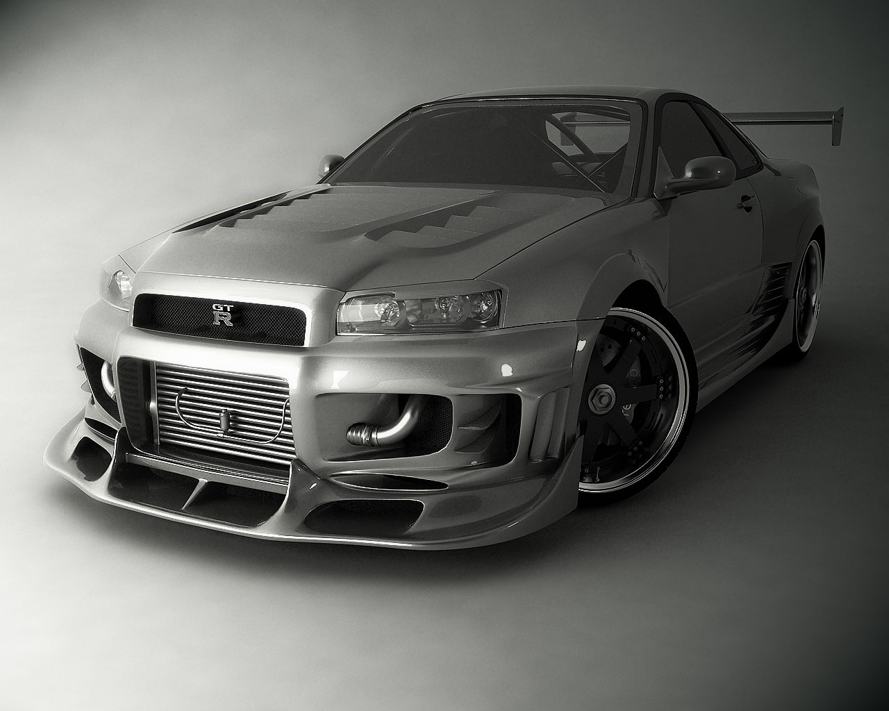 tuning, gtr, hd, nissan, r, art, x, 720P, monochrome, skyline, HD Wallpaper