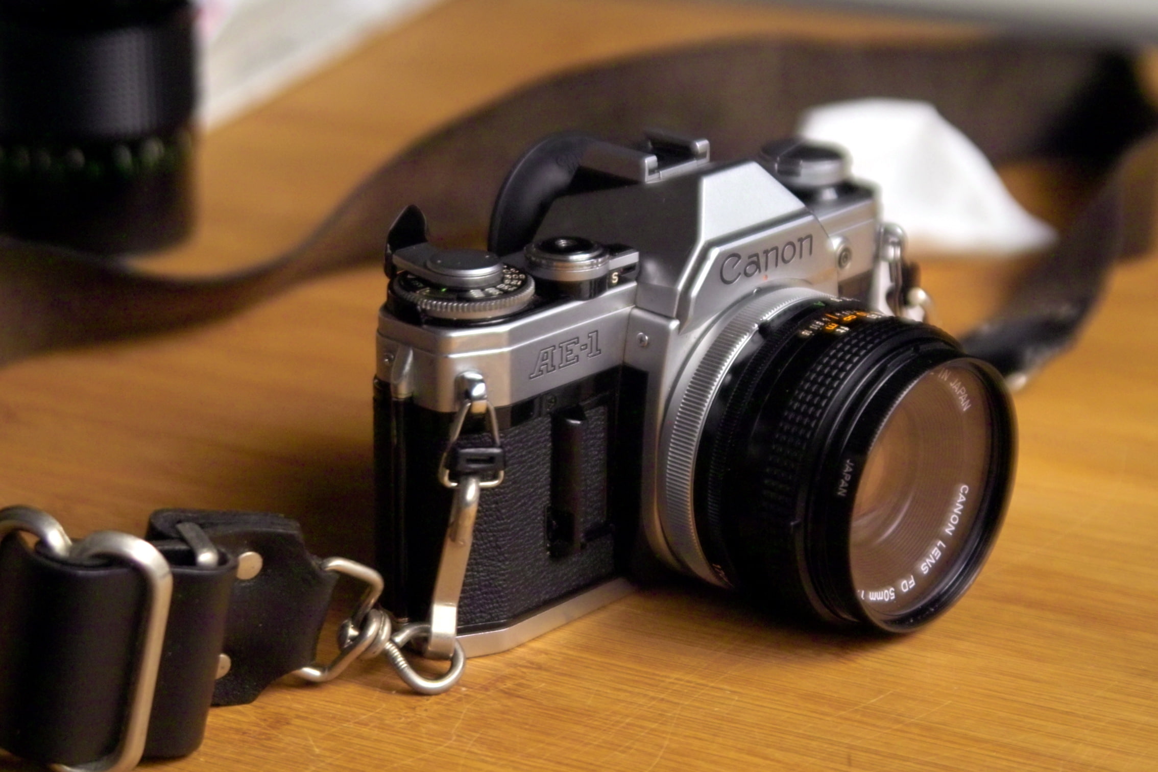 Canon AE-1, 1080P, background, macro, camera, HD Wallpaper