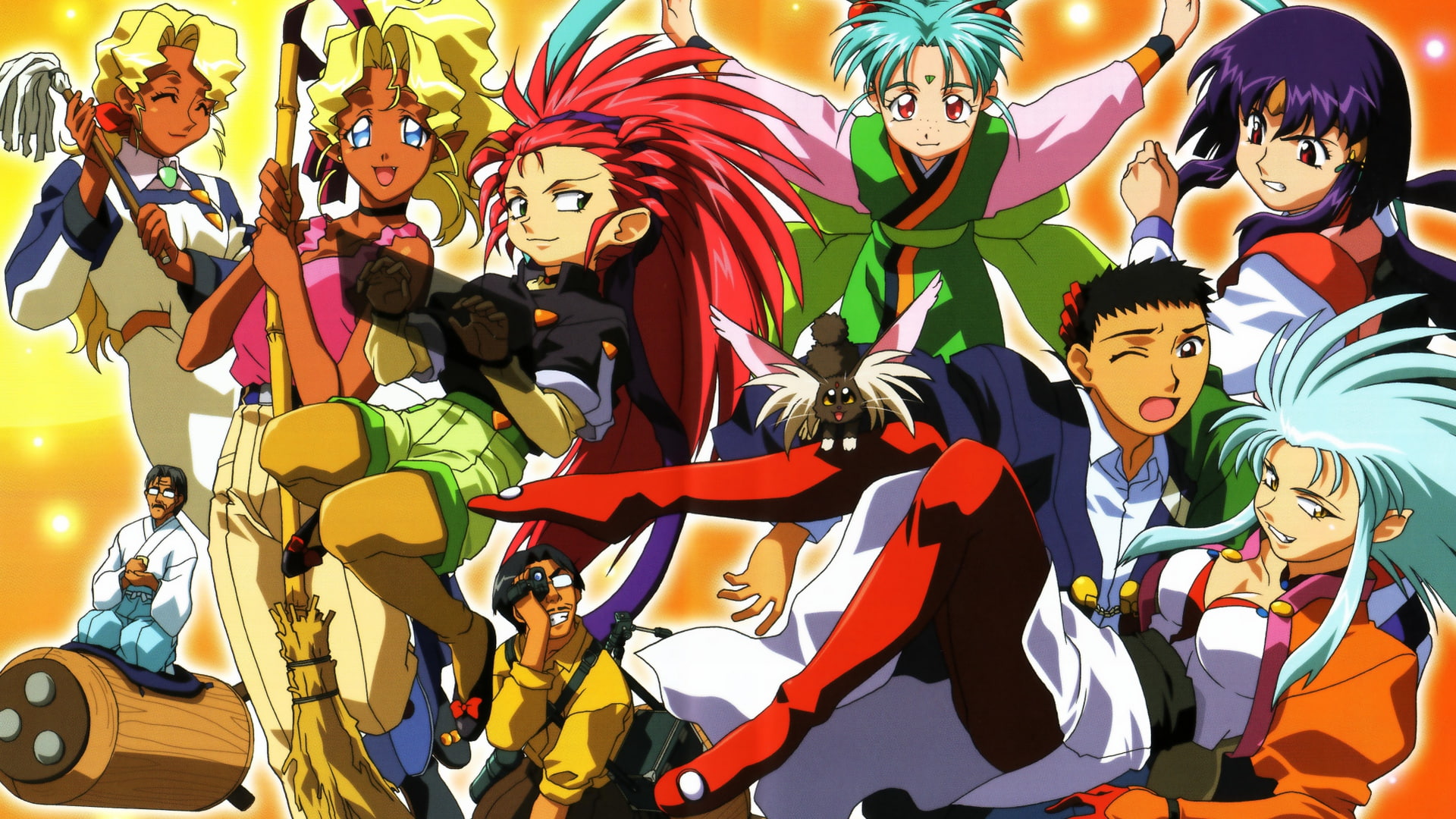 ryo, tenchi, ayeka, washu, ohki, 1080P, mihoshi, azaka, masaki, ryoko, muyo, sasami, kuramitsu, jurai, HD Wallpaper