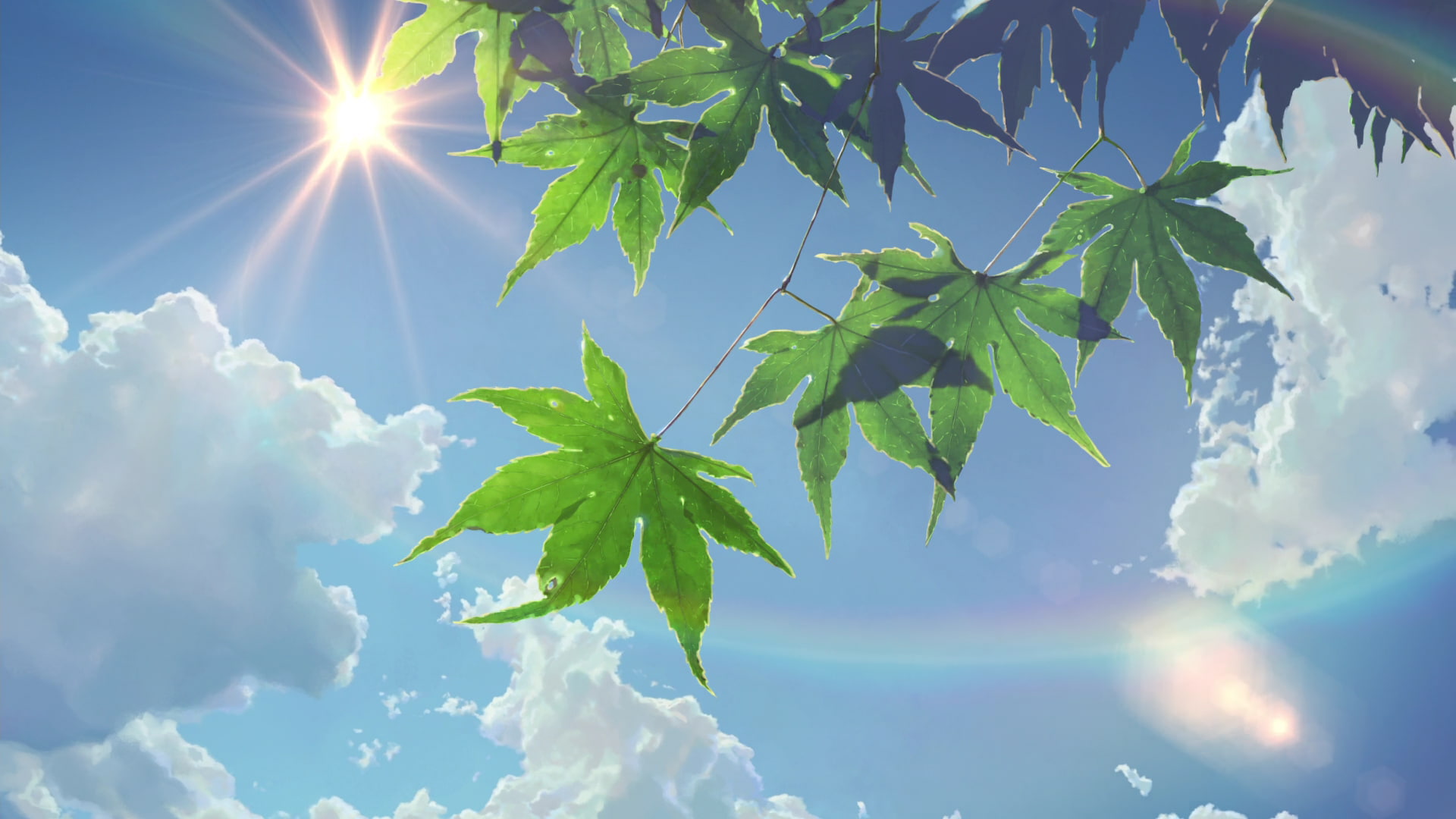 The Garden of Words, Sun, artwork, sky, 1080P, HD Wallpaper