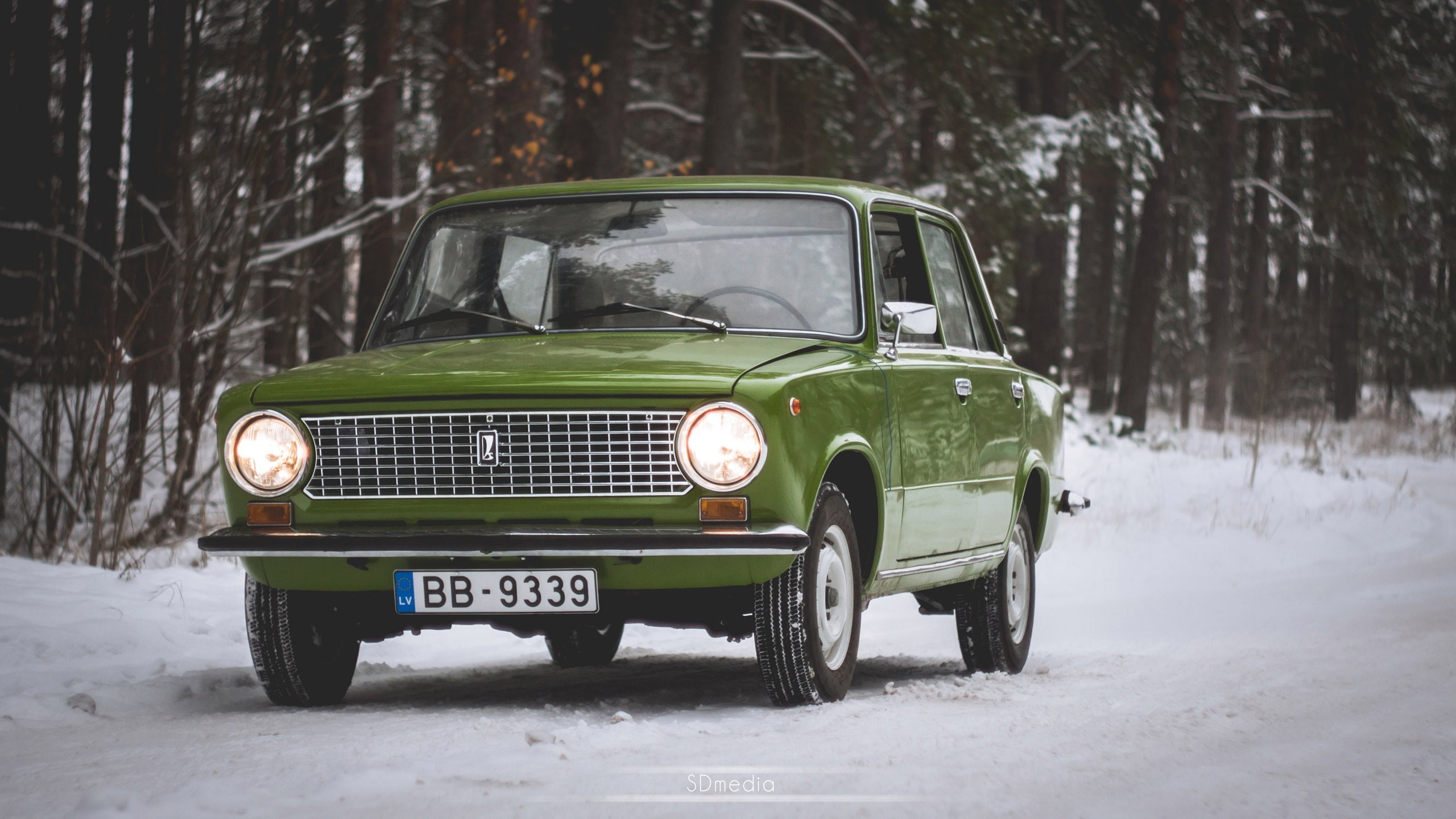 Lada, 2K, Penny, 2101, winter, green, HD Wallpaper