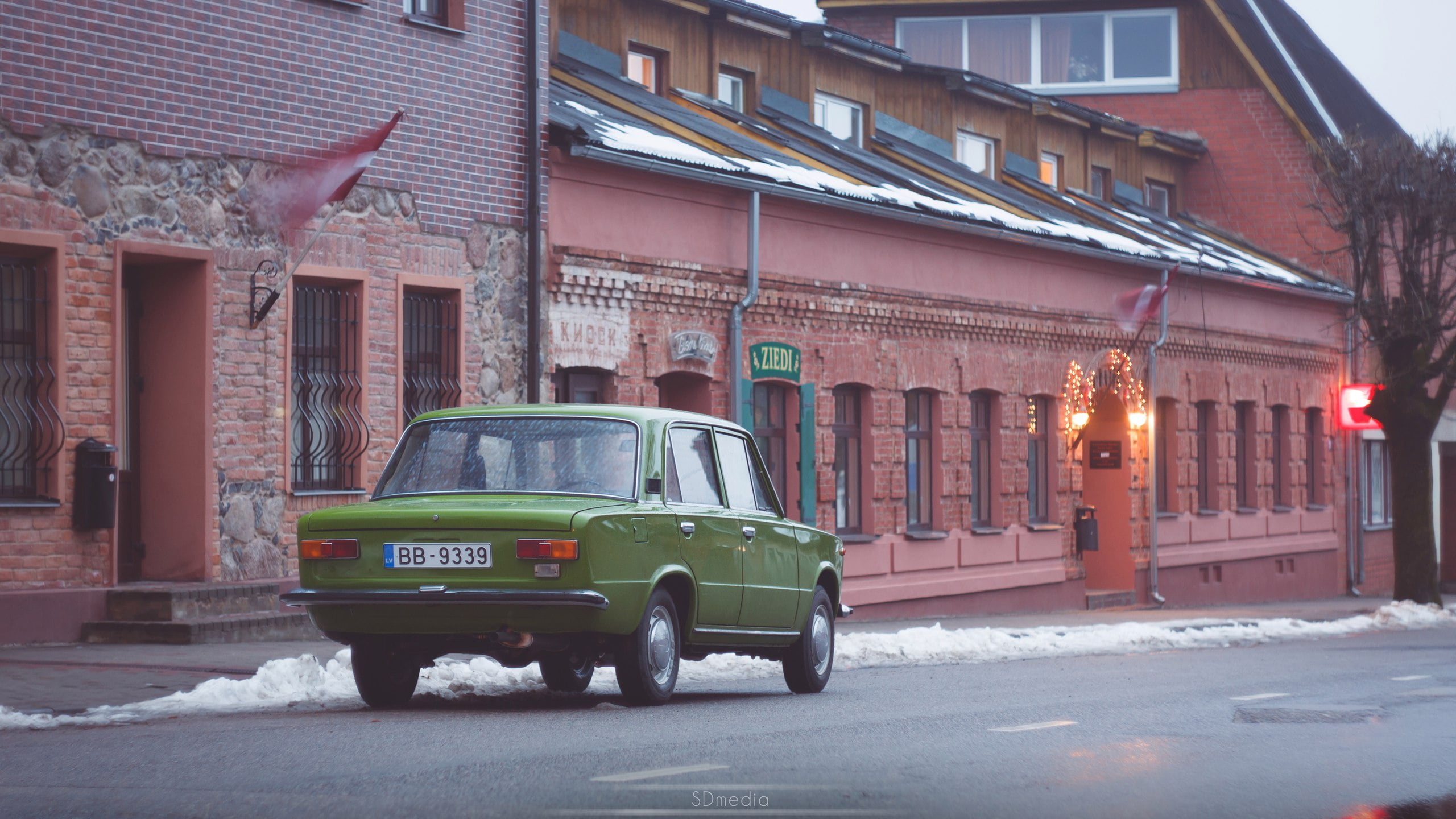 Lada, kiosk, 2101, 2K, green, brick, HD Wallpaper