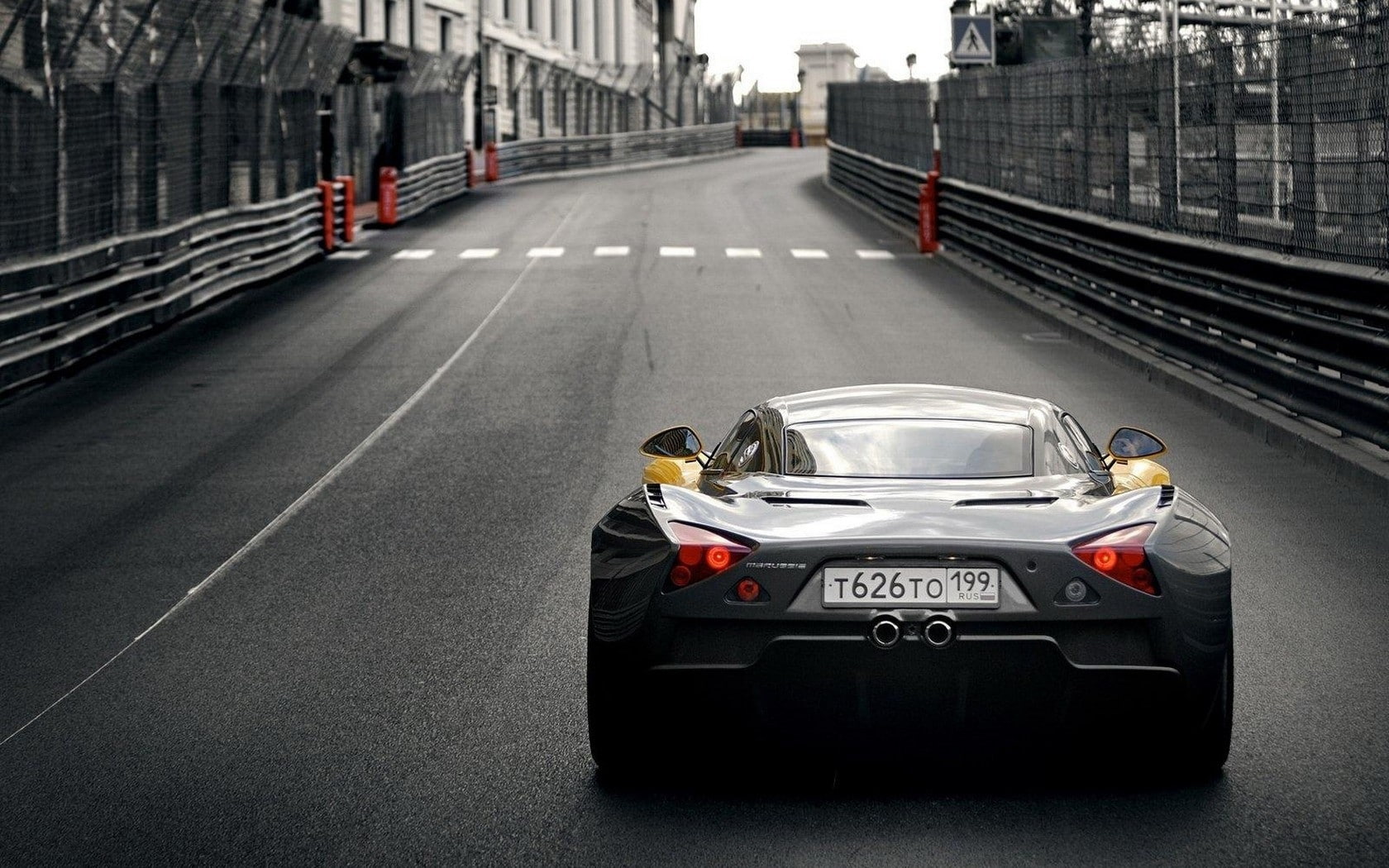 rear view cars, marussia b1, hd, b, view, black cars, russian cars, art, rear, black, 720P, cars, marussia, russian, HD Wallpaper