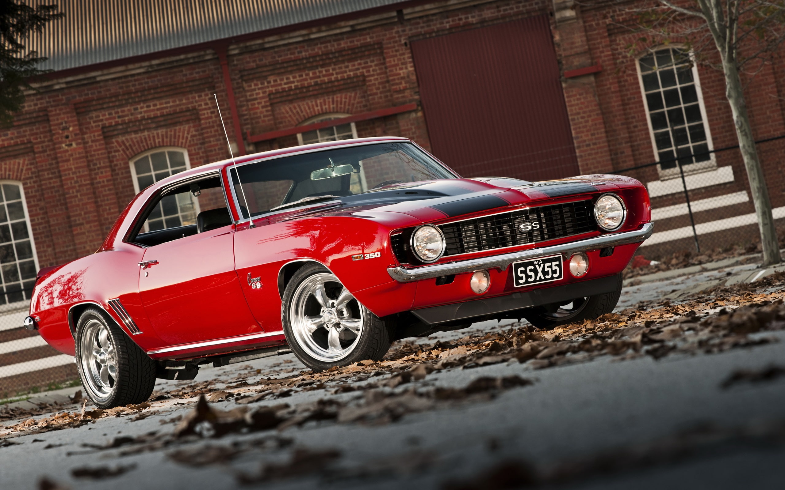 View, camaro, Side, Red, Car, muscle, Chevrolet, 2K, HD Wallpaper