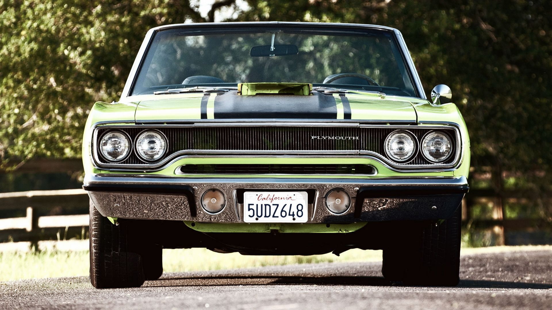 1970, SAG, Plymouth, The front, Muscle Car, Beautiful, Convertible, 1080P, Car, Road Runner, Automobiles, Green, Machine, HD Wallpaper