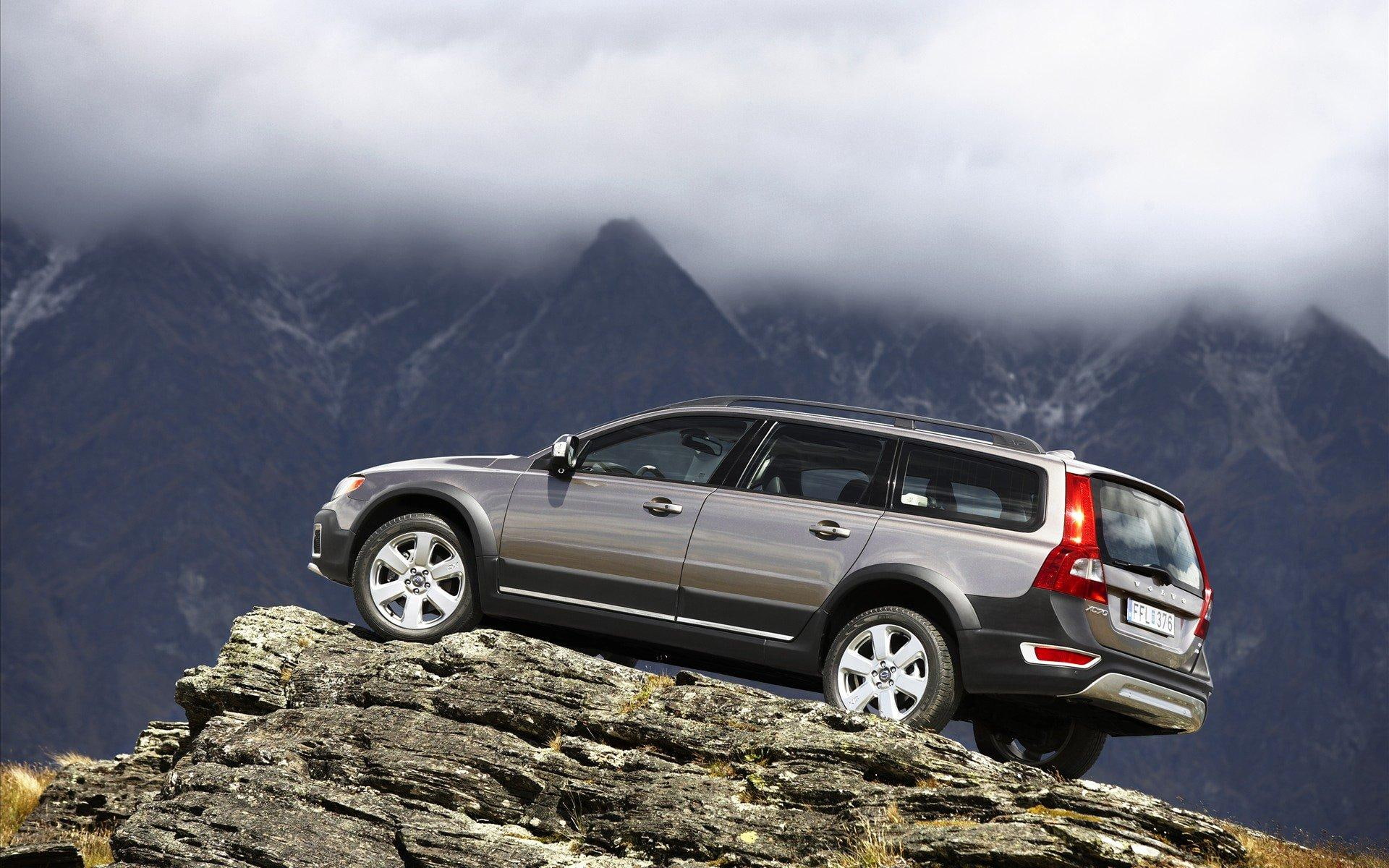 cars, stone, mountain, suv, 1080P, xc, brown, volvo, HD Wallpaper