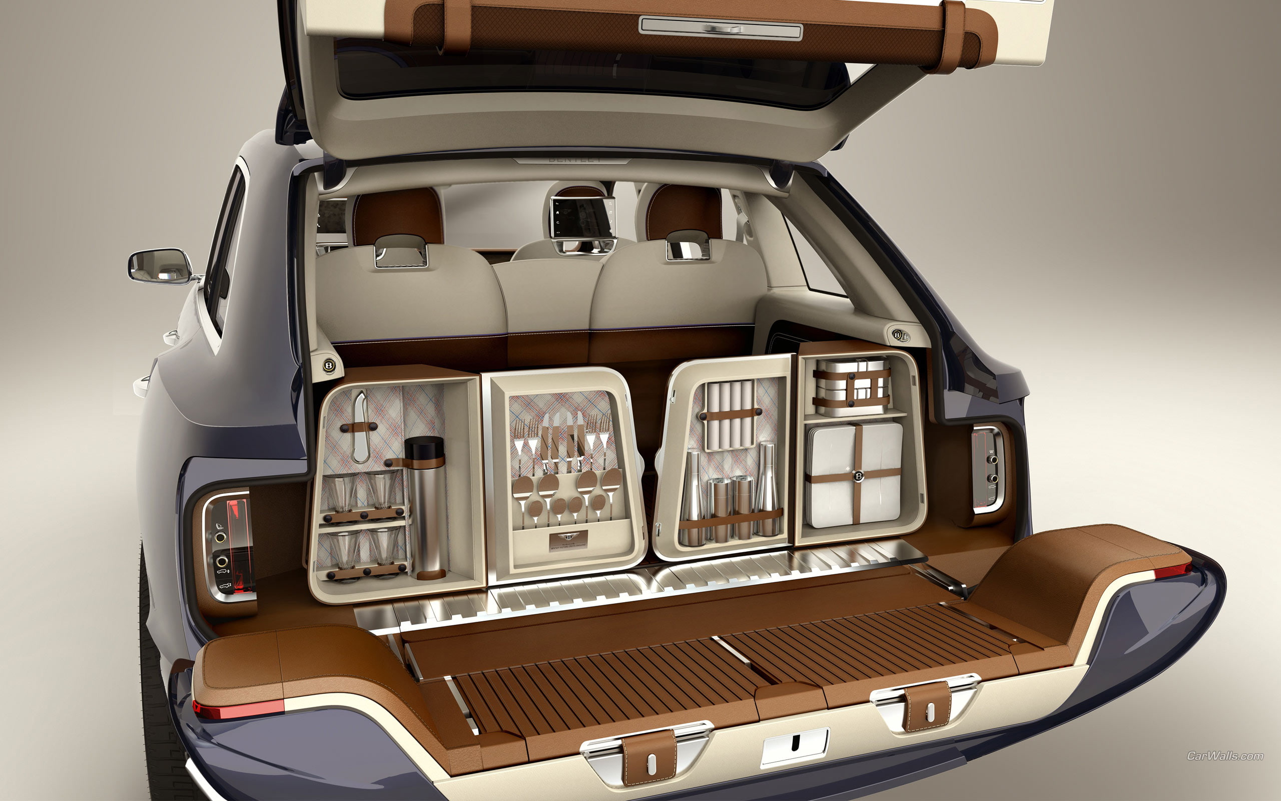 hd, bentley, picnic, set, beige, concept, brown, cars, 2K, car, suv, HD Wallpaper