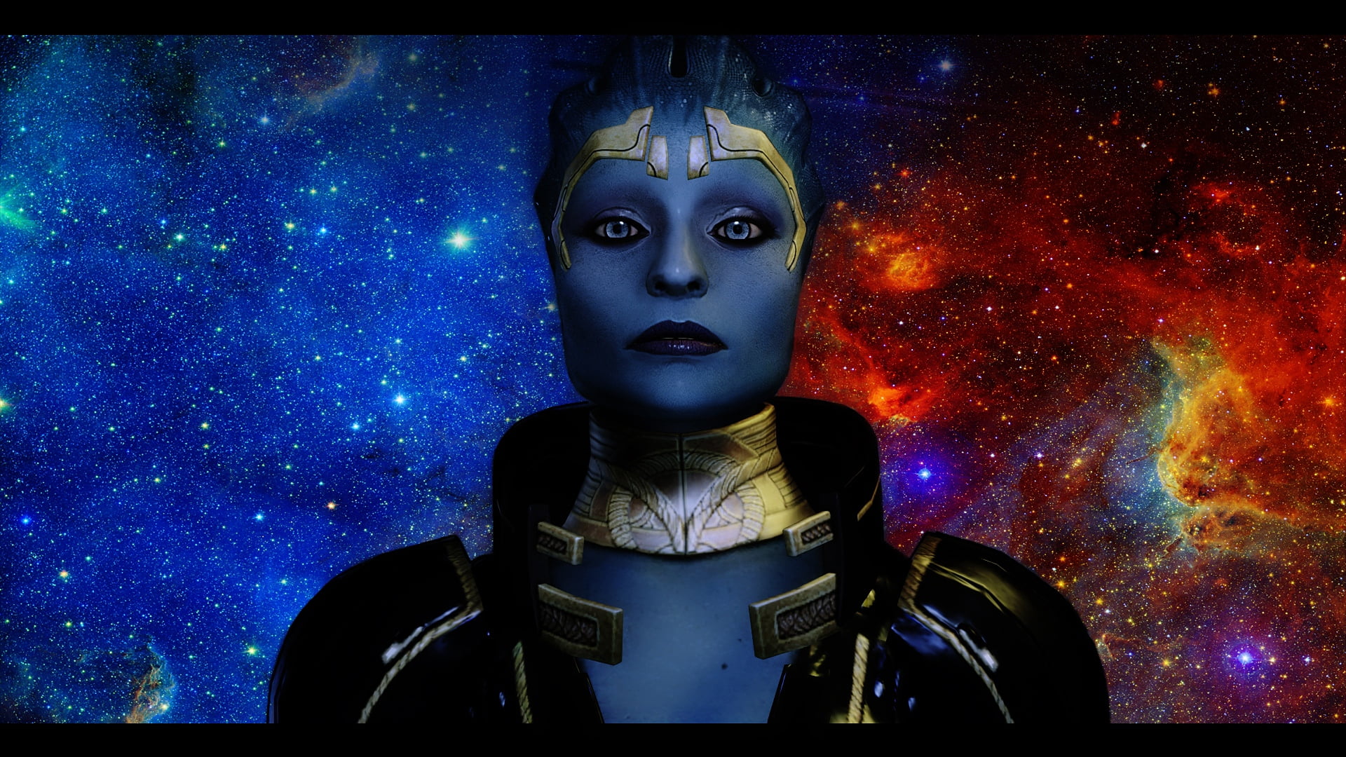 religion, abstract, dark, spirituality, illuminated, science, futuristic, glowing, front view, creativity, 1080P, art and craft, mass effect, waist up, HD Wallpaper