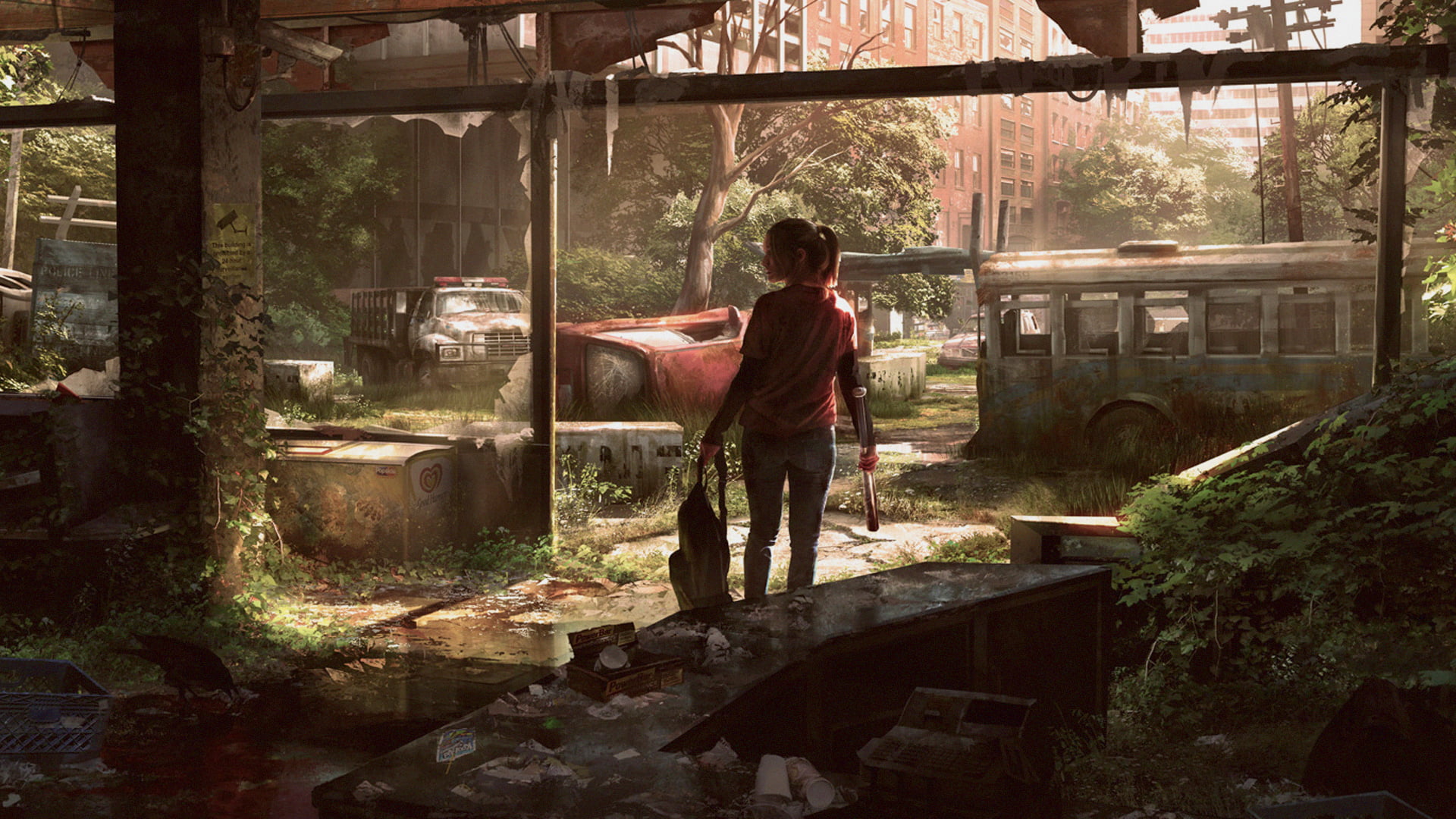 day, lifestyles, asian Ethnicity, shirt, The Last of Us, adult, long, plant, red, women, art, dirty, tree, males, s, sunlight, one Person, sleeved, built structure, HD Wallpaper