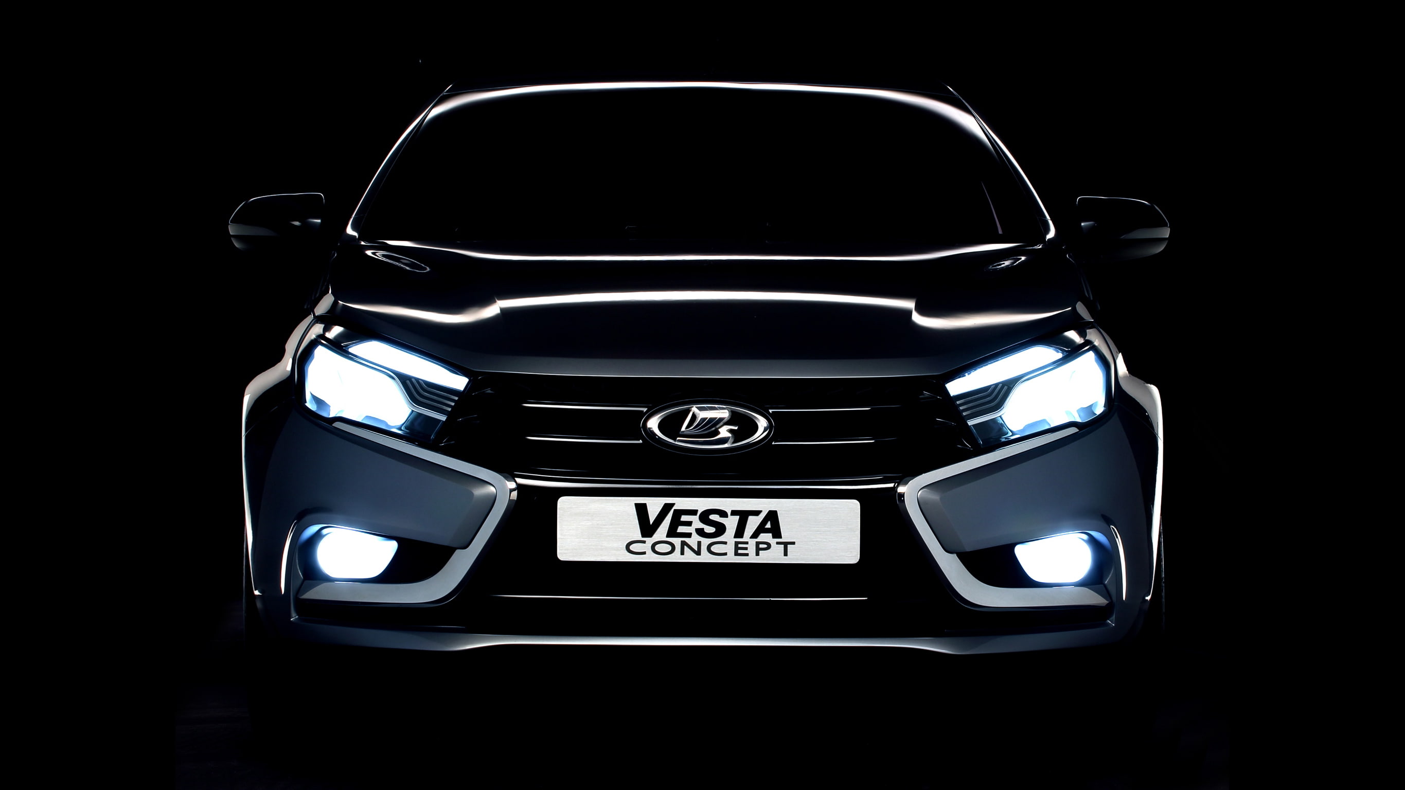black background, 2K, the concept, Concept, Vesta, Lada, HD Wallpaper