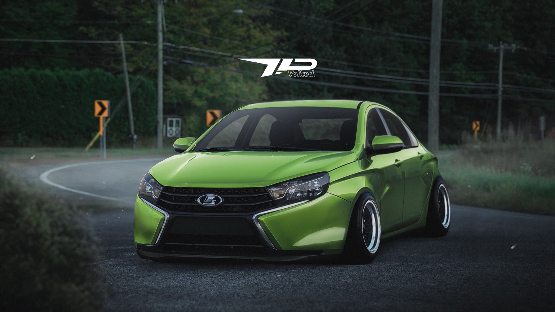 Stance Experience, Lada, 1080P, Vesta, by Sergey Volkov, HD Wallpaper