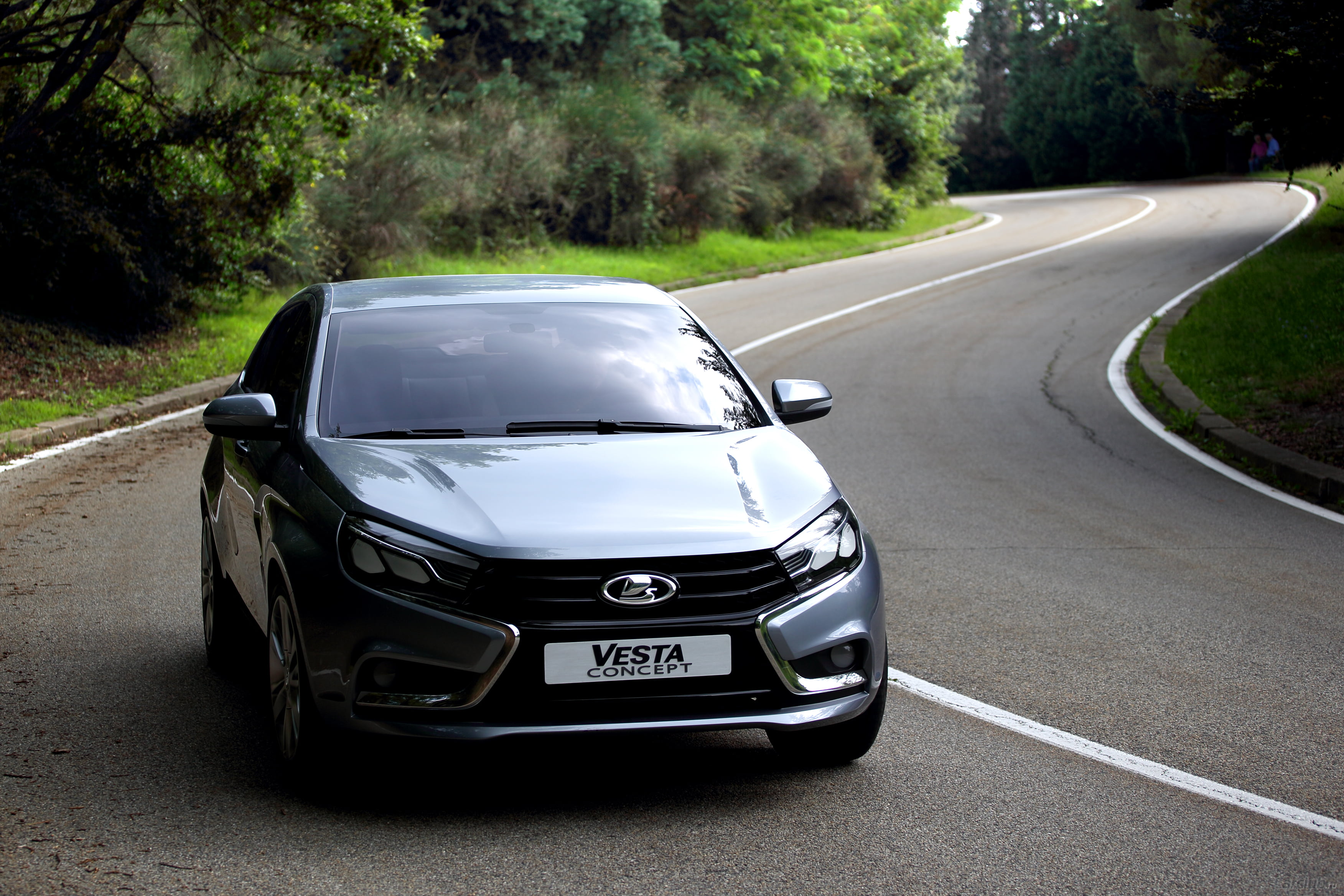 road, luxury, transportation, car, direction, driving, engine, nature, shiny, modern, germany, silver, plant, 2K, speed, sports Car, Lada, day, travel, HD Wallpaper
