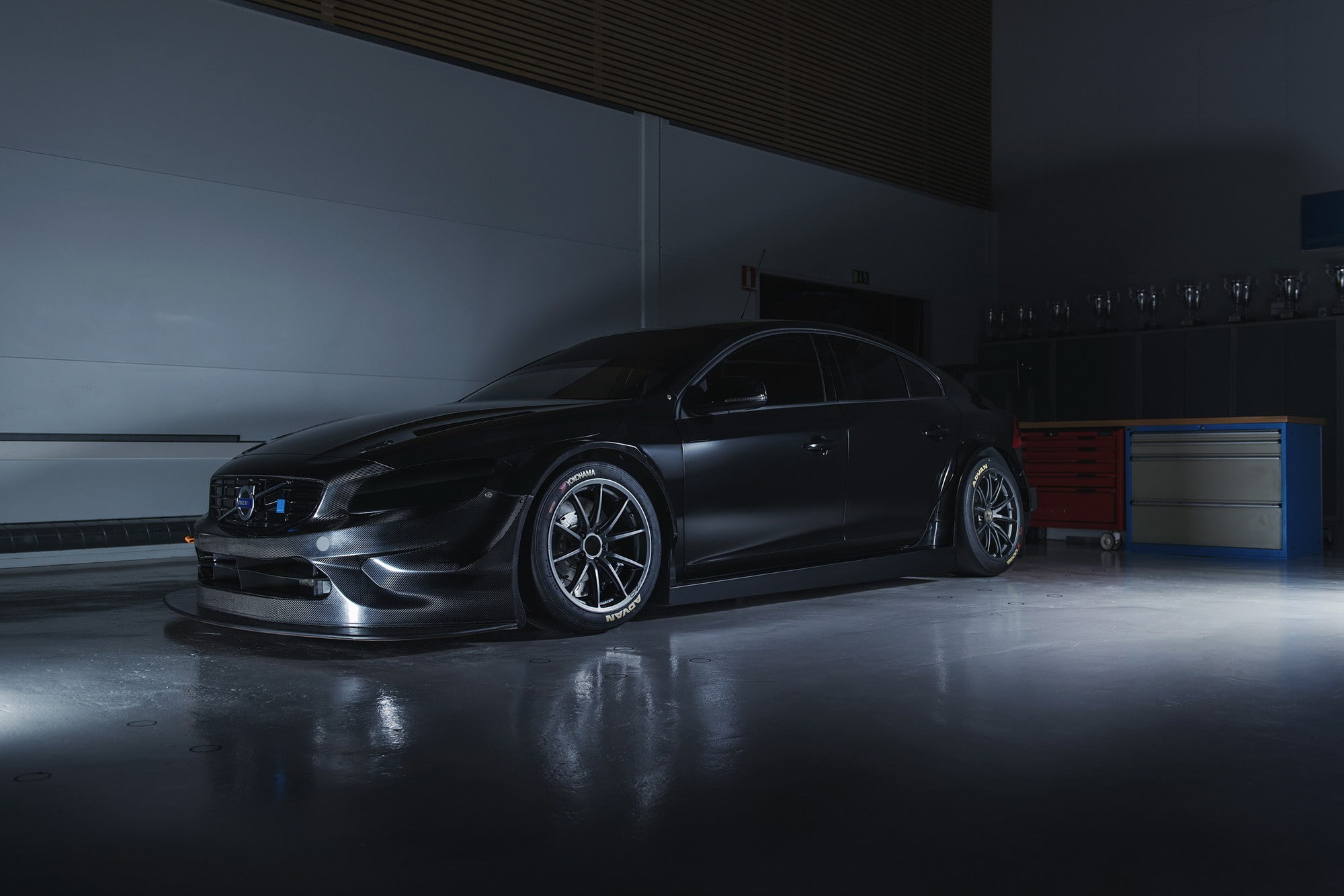 1080P, sports car, wtcc, Volvo, reflection, S60, no people, transportation, car, flooring, illuminated, architecture, luxury, speed, black color, motor vehicle, HD Wallpaper