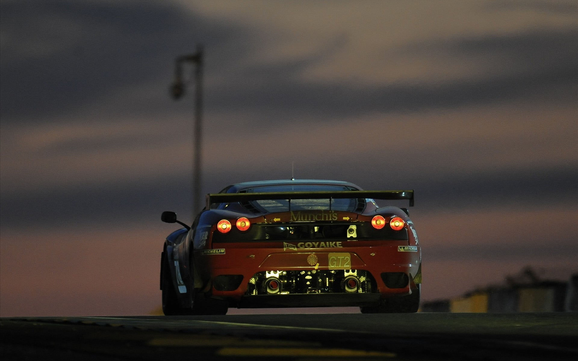 speed, sports car, outdoors, focus on foreground, travel, land vehicle, journey, sky, no people, car, 1080P, stationary, cloud - sky, illuminated, dusk, HD Wallpaper