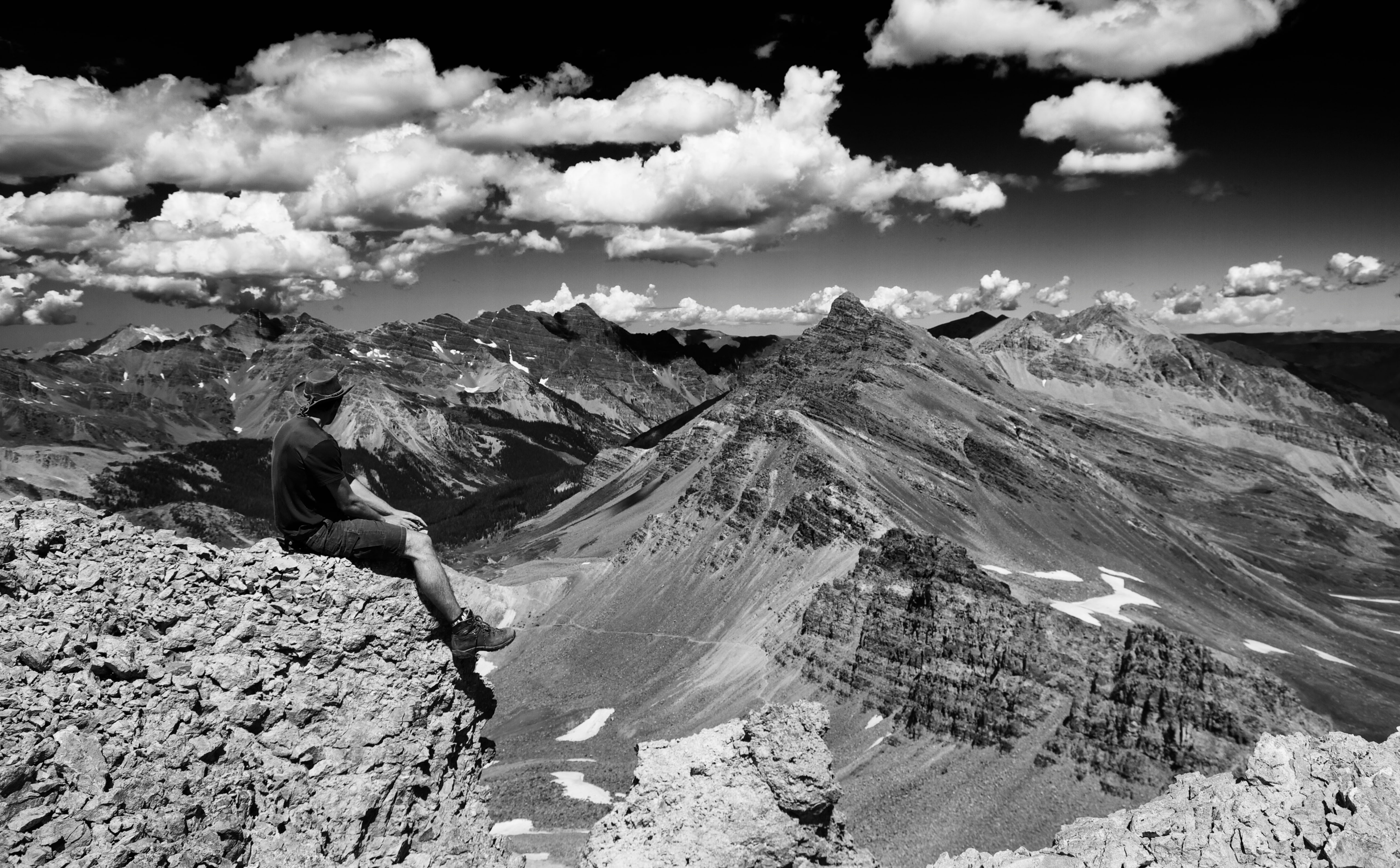 no people, Black and White, tranquility, Pass, Nature, rock, Summer, beauty in nature, Natural, Mountain, White, physical geography, cloud - sky, sitting, HD Wallpaper