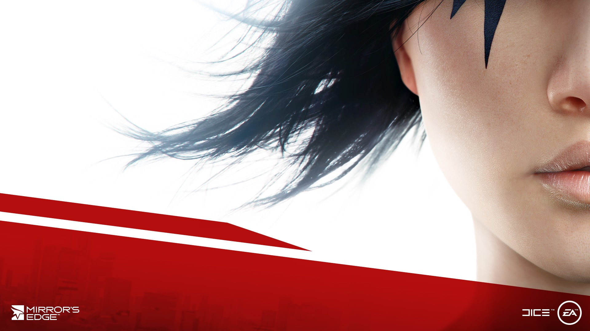 red, hairstyle, women, Mirrors Edge, human face, video games, young women, young adult, one person, body part, 1080P, day, real people, human body part, HD Wallpaper