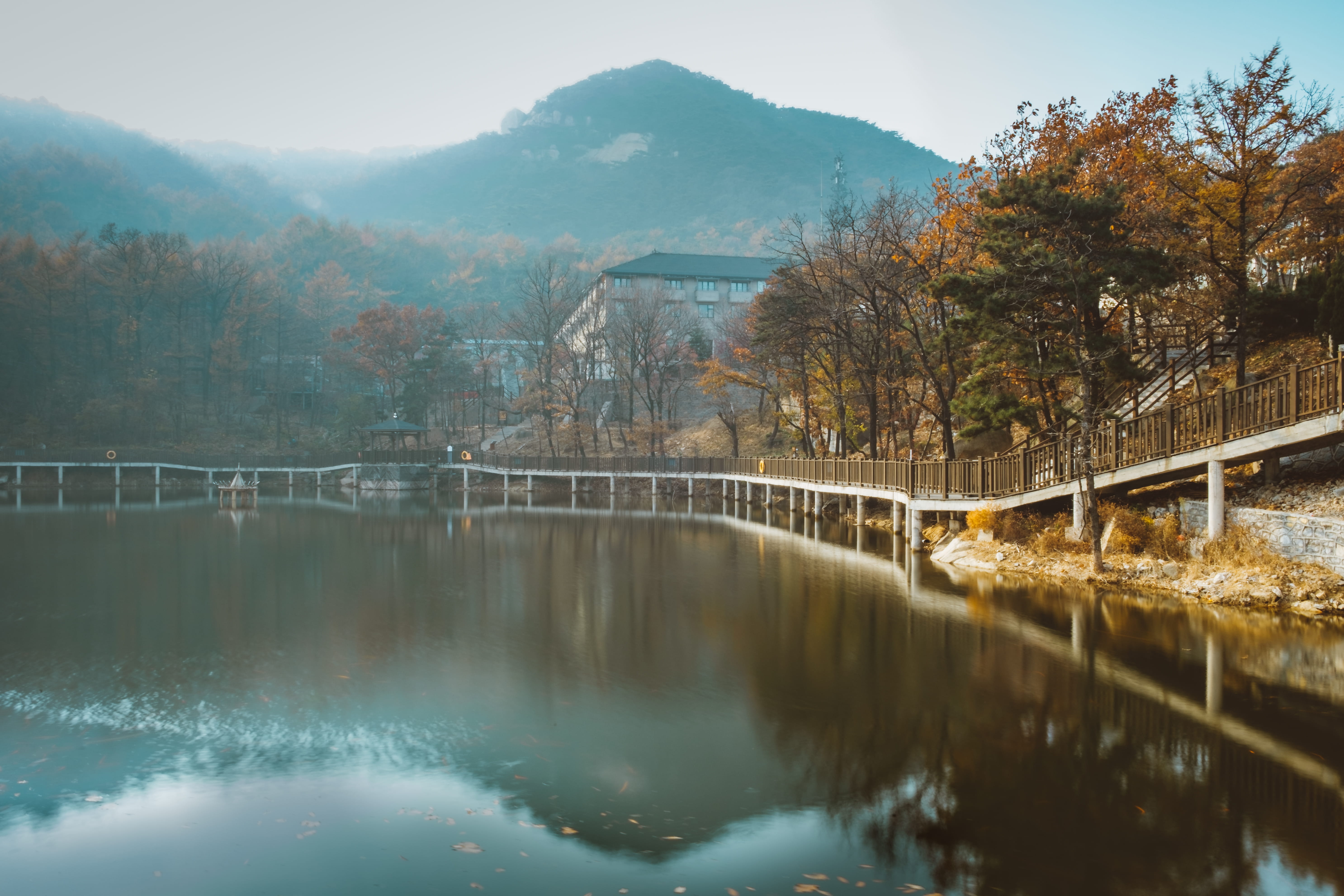 built structure, outdoors, mountain, warer, tree, arch bridge, nature, mengyin, china, no people, bridge, leave, tress, river, flowing water, architecture, HD Wallpaper