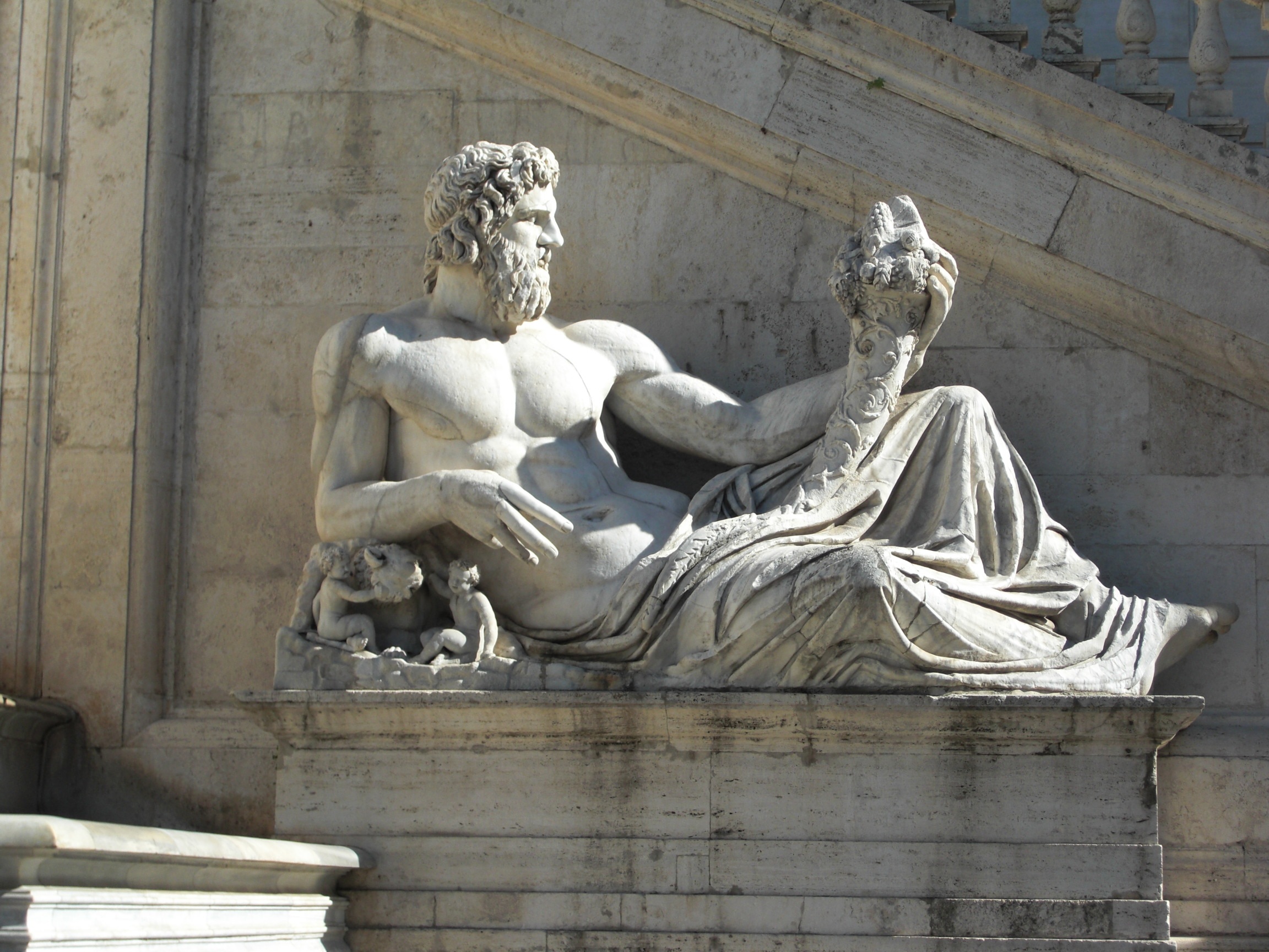 low angle view, italy, creativity, statue, laying, female likeness, sculpture, the past, history, travel destinations, human representation, rome, architecture, HD Wallpaper