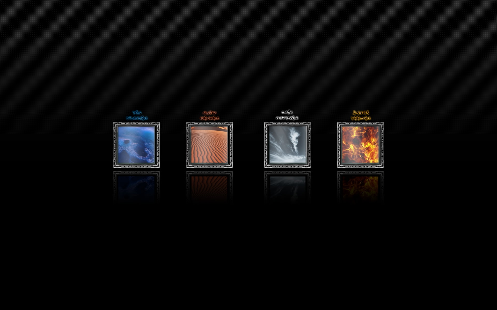 hd, planets, background, art, wind, water, x, space, elements, black, panels, 1080P, Fire, earth, HD Wallpaper