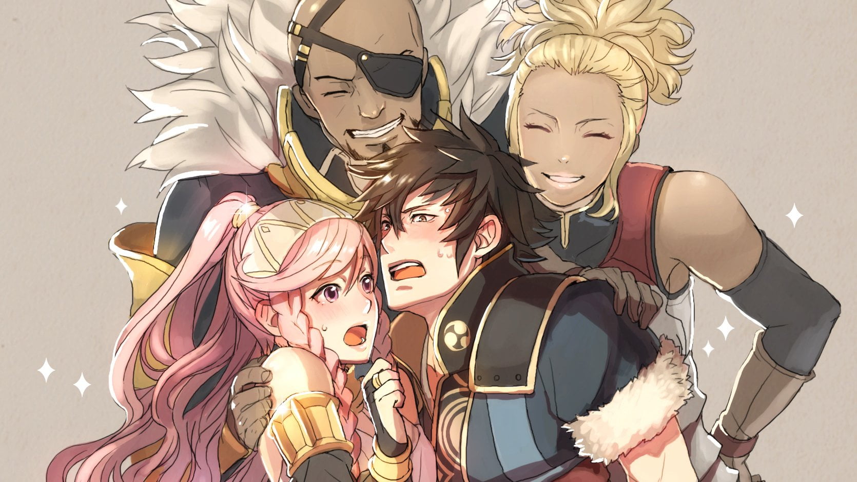 hair, Basilio (Fire Emblem), art and craft, Fire Emblem, digital composite, togetherness, women, people, female likeness, Fire Emblem Awakening, wall - building feature, HD Wallpaper