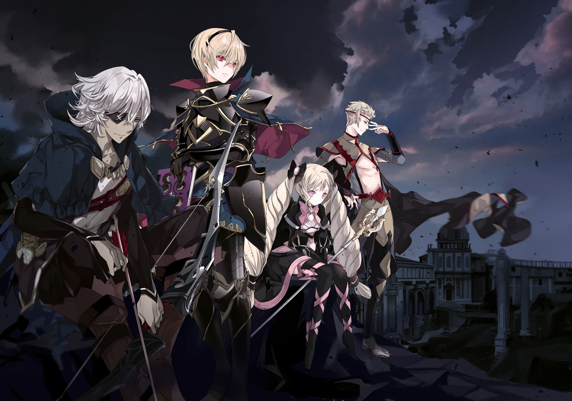 Leo (Fire Emblem), nature, human representation, representation, Odin (Fire Emblem), no people, Video Game, night, outdoors, statue, sky, Anime, architecture, HD Wallpaper