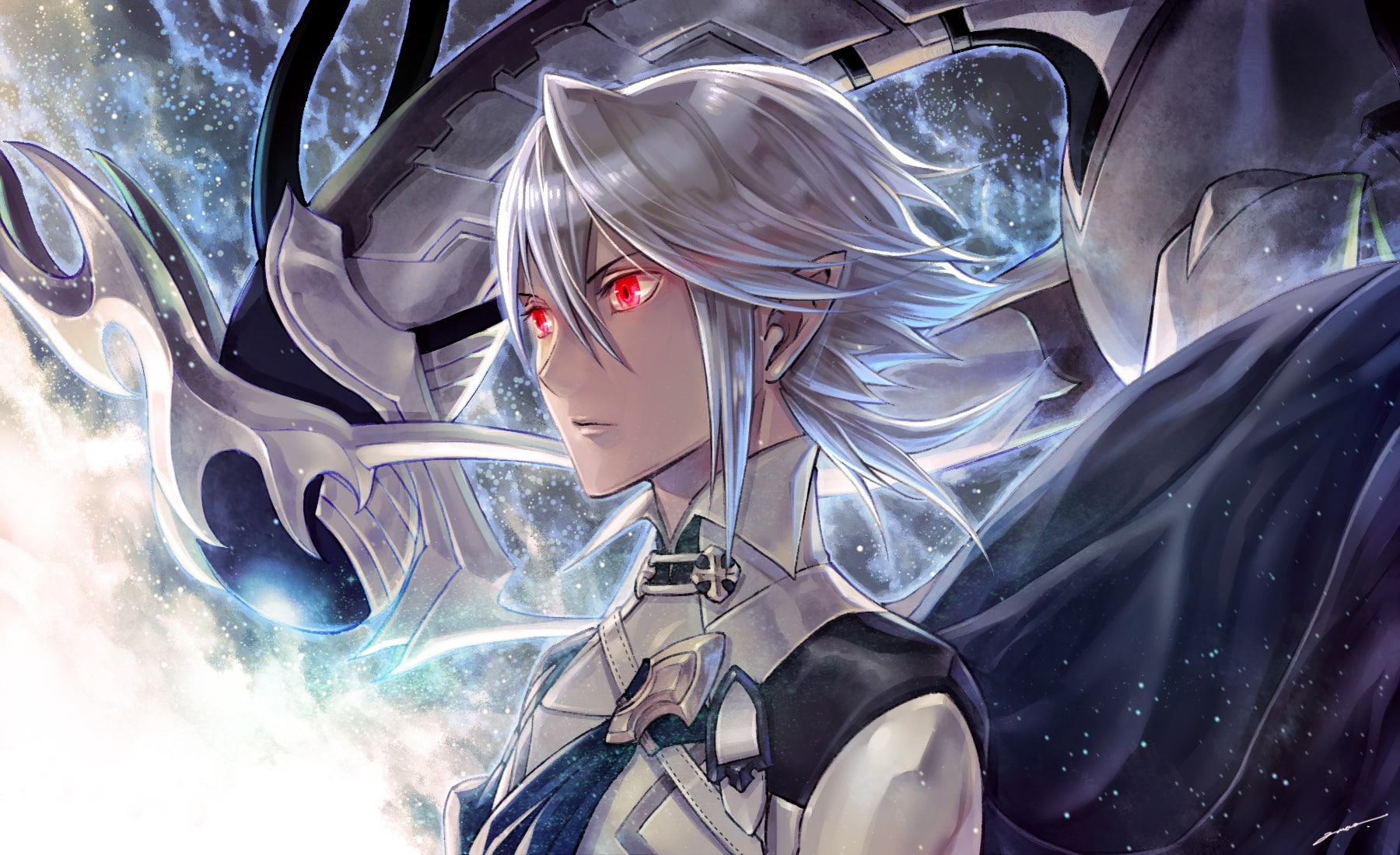 red, fates, 245441, short, eyes, fire, emblem), sukuzakki, unit, 720P, com, gray, konachan, (fire, ears, hair, pointed, all, emblem, male, amatari, HD Wallpaper