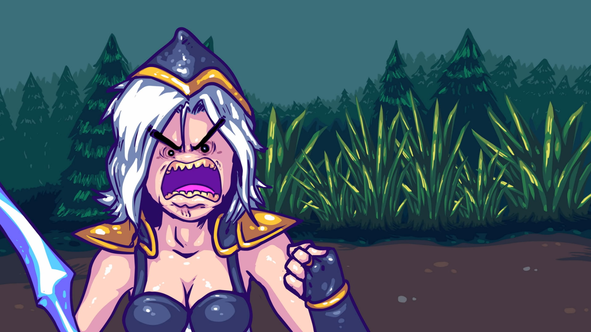 Ashe, League Of Legends, Cartoon, 1080P, humor, HD Wallpaper