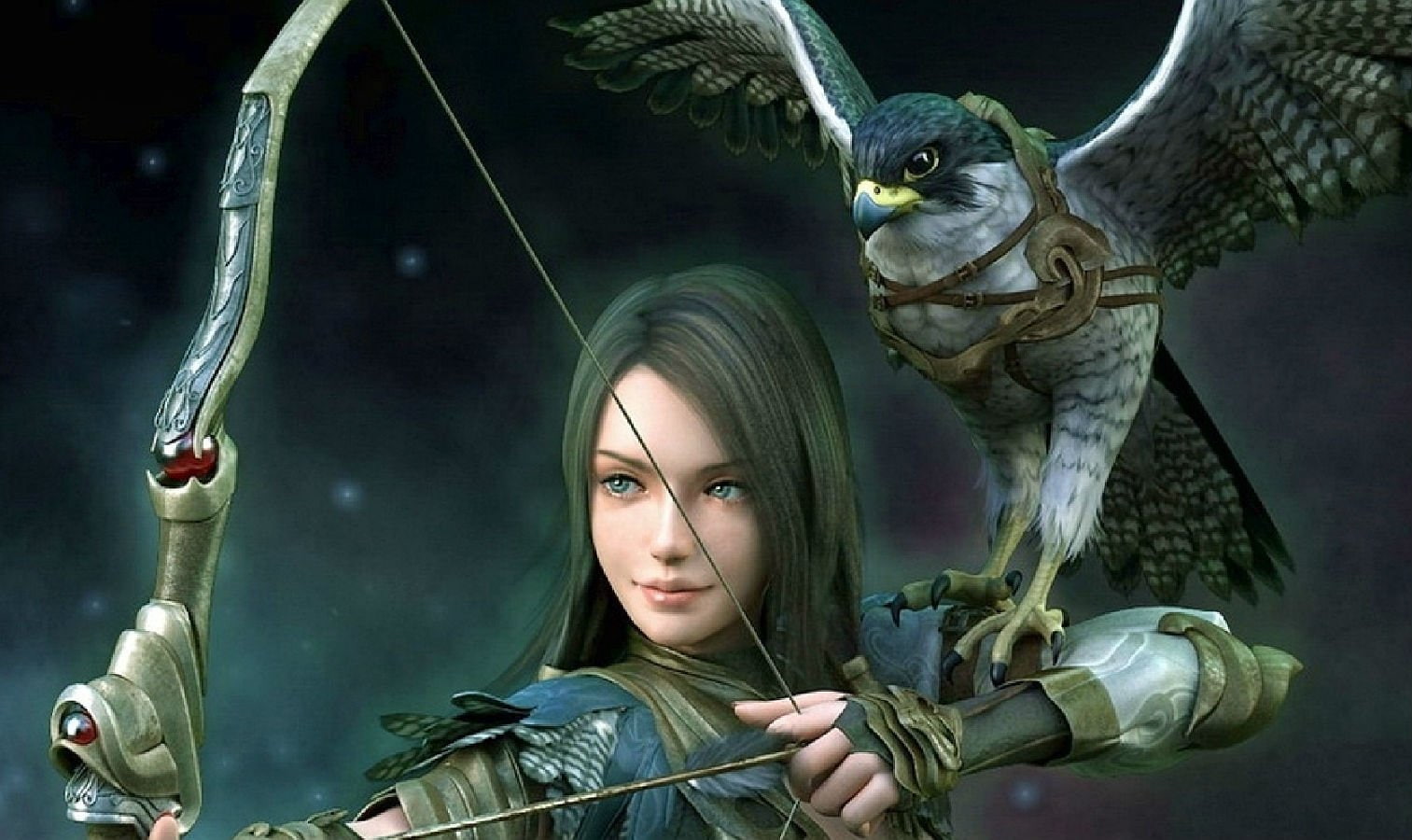 Last, rpg, young women, adult, teenager, headshot, women, females, Dungeon, animal wildlife, adventure, 1lchaos, 720P, portrait, bird of prey, holding, HD Wallpaper