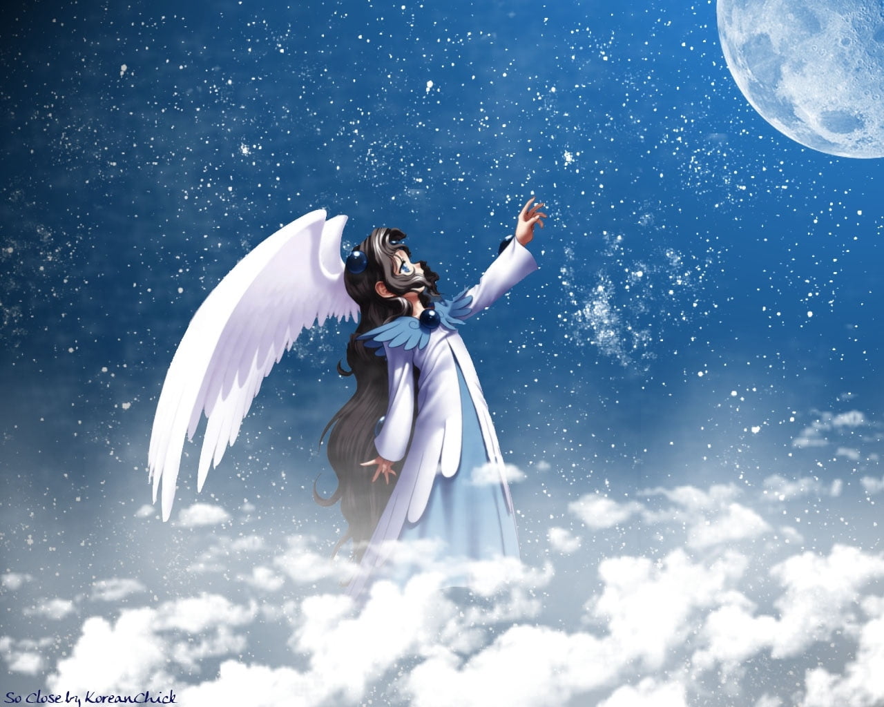card captor sakura, cloud - sky, women, outdoors, sky, young women, fantasy, clothing, character, emotion, animal wing, 720P, girl, nature, happiness, HD Wallpaper