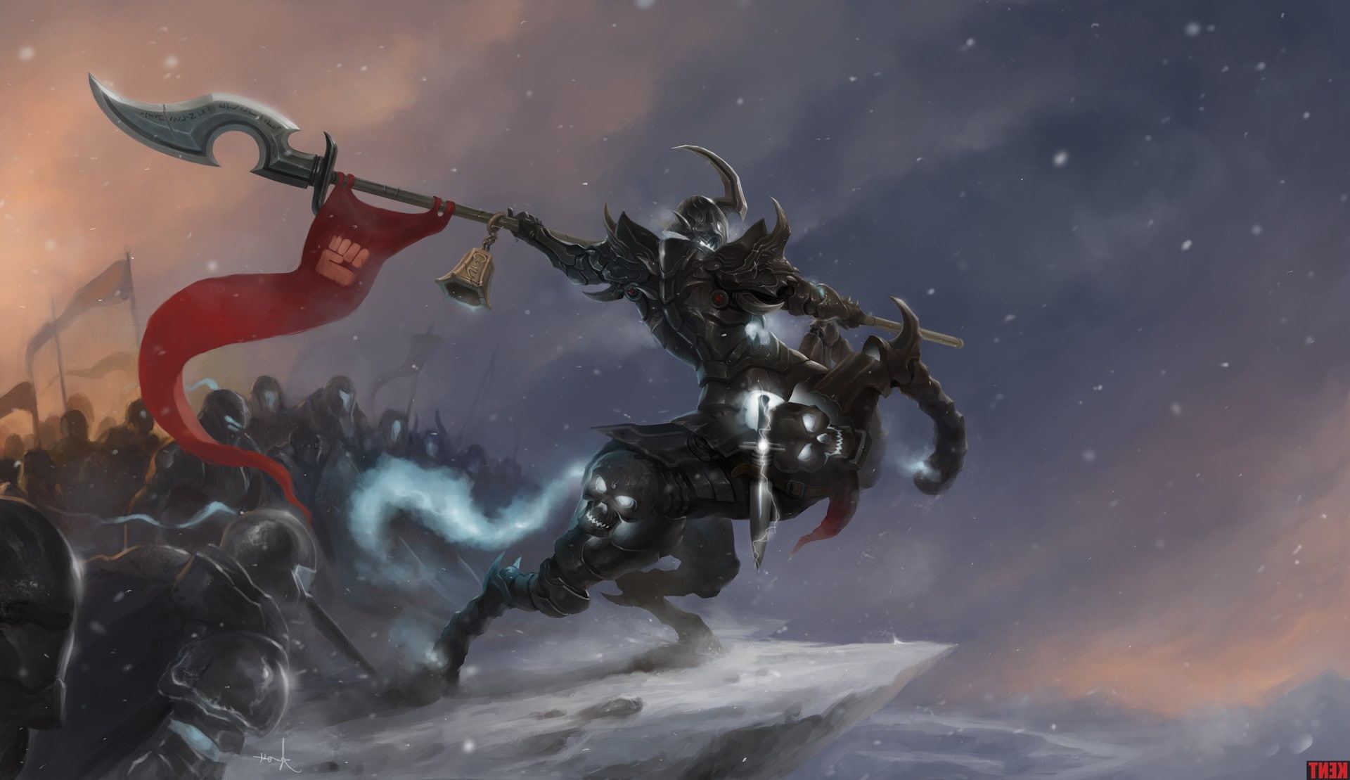 League Of Legends, water, representation, horns, art and craft, nature, sky, war, sea, day, waterfront, sport, sculpture, statue, warrior, Flag, no people, HD Wallpaper