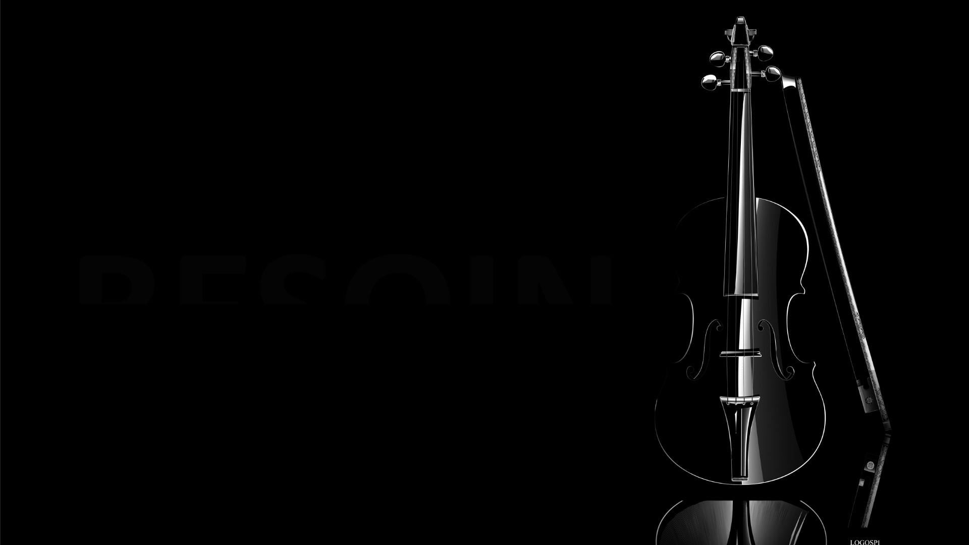 fiddlestick, instrument, close-up, gun, metal, fiddle bow, black color, black background, fiddle, single object, text, no people, violin, copy space, focus on foreground, HD Wallpaper