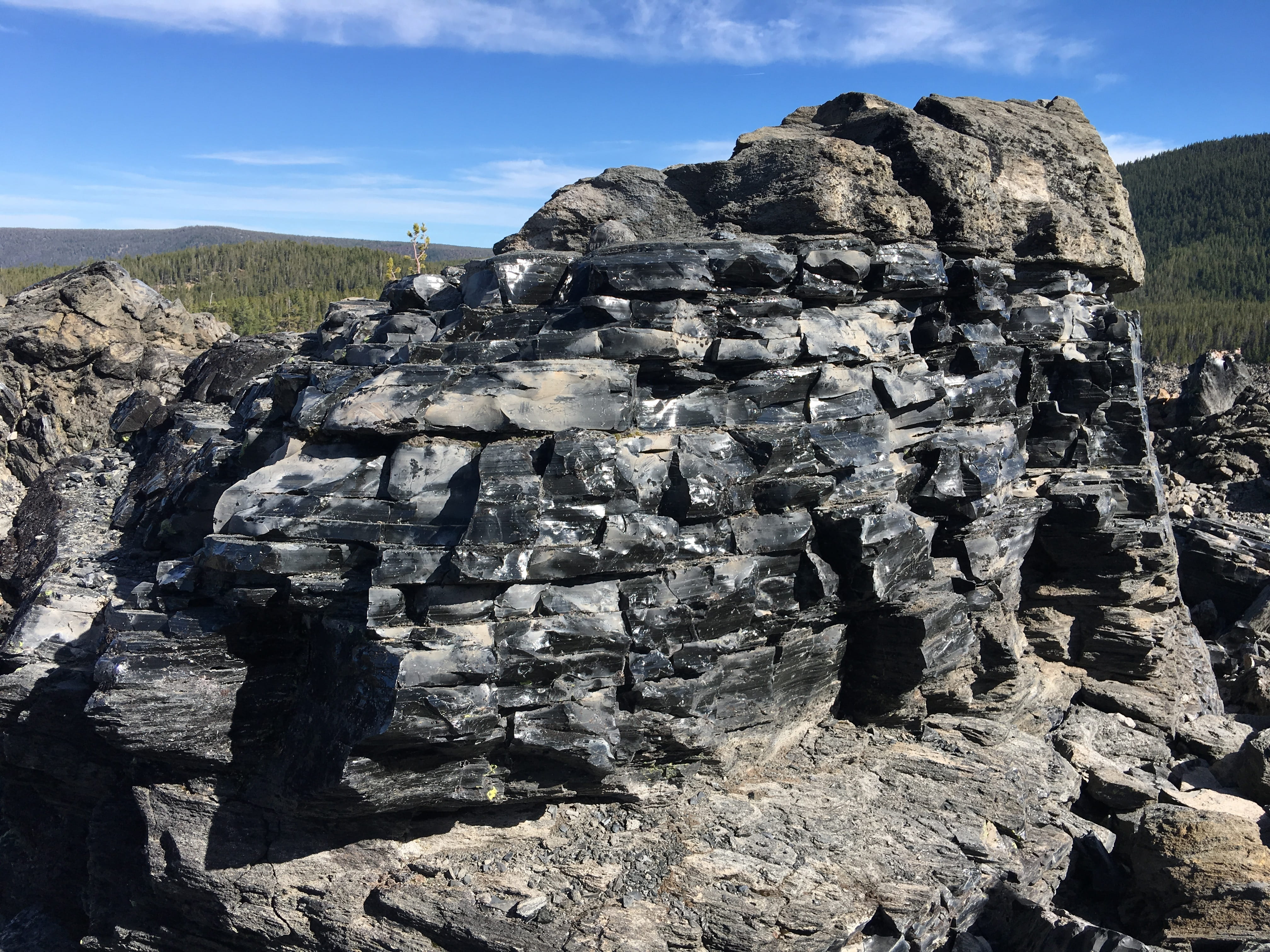 rock, physical geography, travel, beauty in nature, tranquil scene, rock formation, sunlight, landscape, volcano, formation, eroded, Obsidian, tranquility, HD Wallpaper