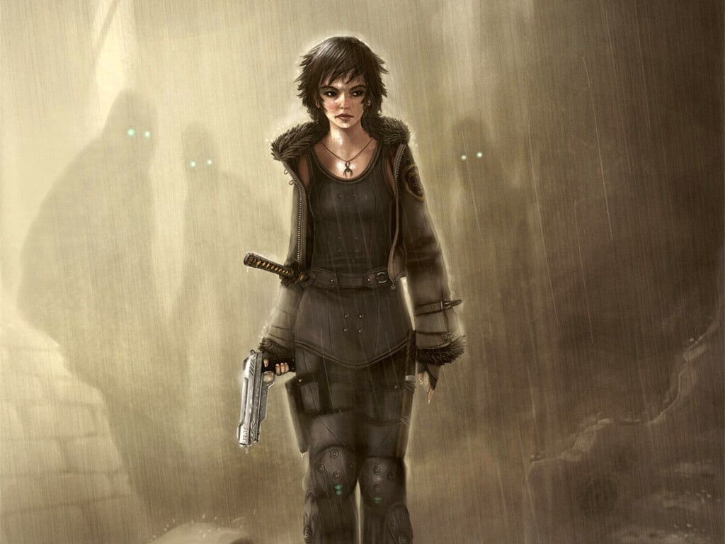 women, x, girls with guns, girls, art, people, hd, white, hot, guns, background, 480P, HD Wallpaper
