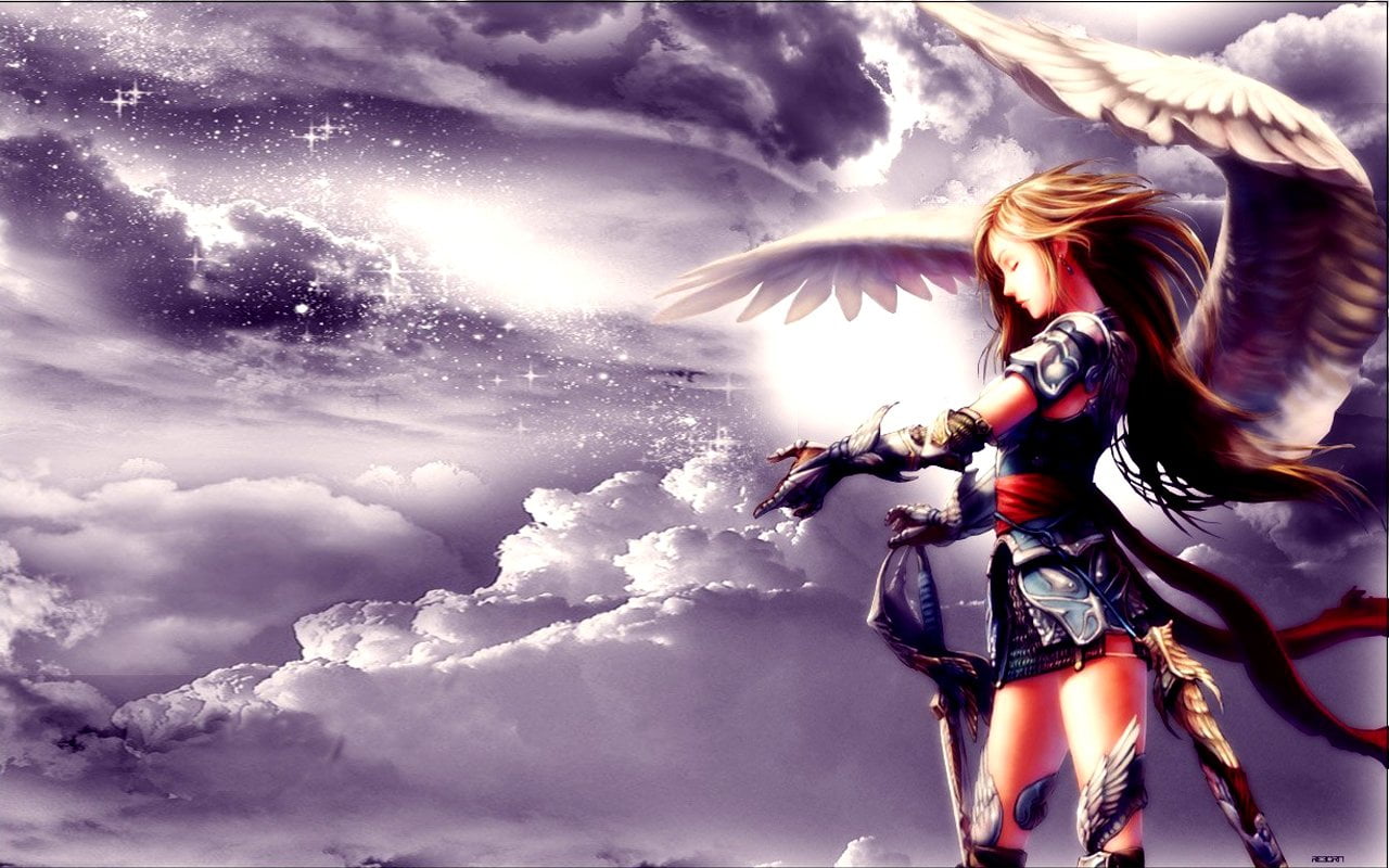 nature, day, wielding, creativity, cold temperature, beauty in nature, women, art and craft, Anime, people, adult, human representation, 720P, cloud - sky, HD Wallpaper