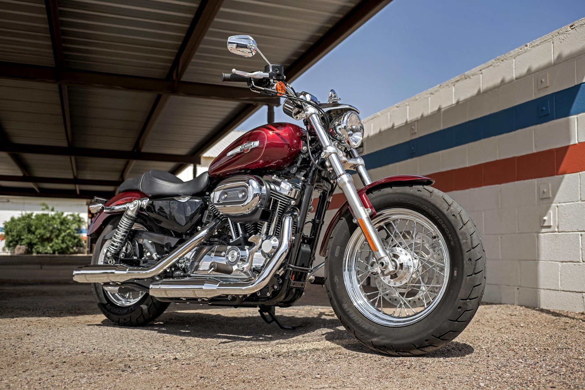 customized, mode of transportation, transportation, street, chrome, day, architecture, tire, harley davidson sportster, parking, land vehicle, 1080P, wheel, HD Wallpaper
