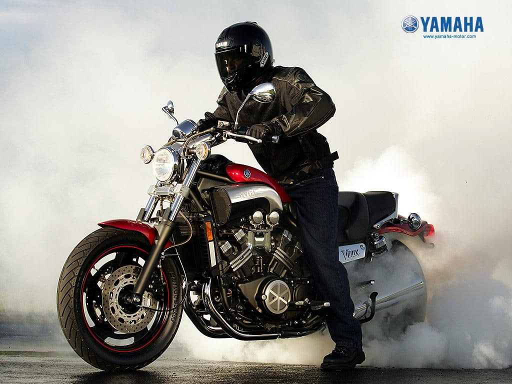 v, V-Max -, Yamaha, motorcycles, 480P, art, max, Burn, course, hd, HD Wallpaper