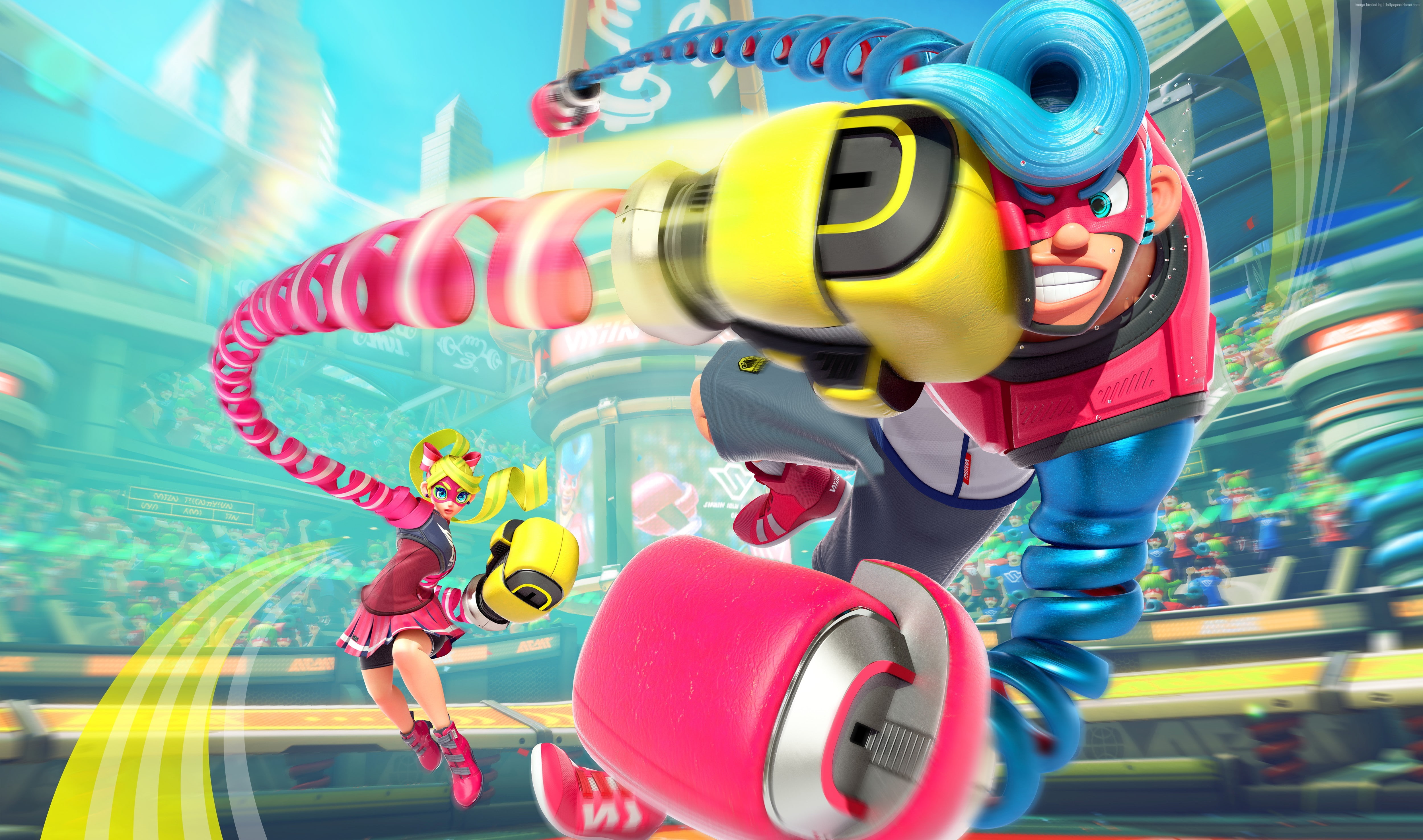 best games, fighting, Nintendo Switch, Arms, 4K, HD Wallpaper