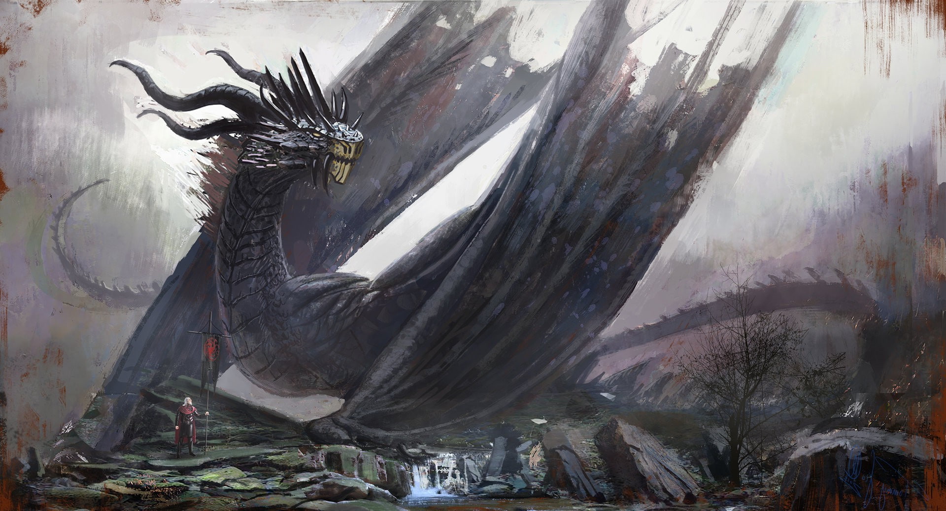 House Targaryen, Game Of Thrones, artwork, dragon, 1080P, fantasy Art, HD Wallpaper
