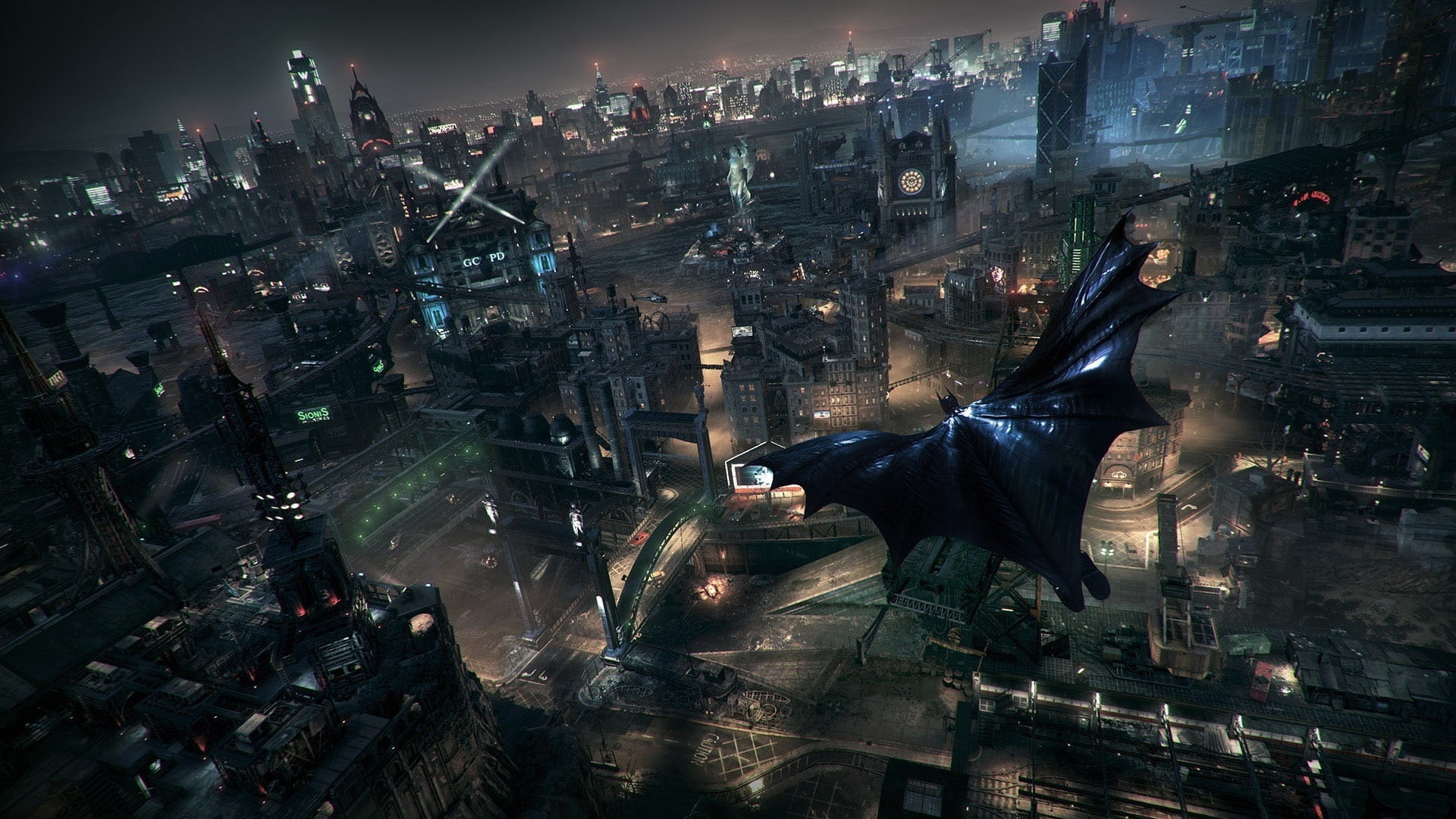 application, 1080P, city, game, batman, arkham, night, knight, HD Wallpaper