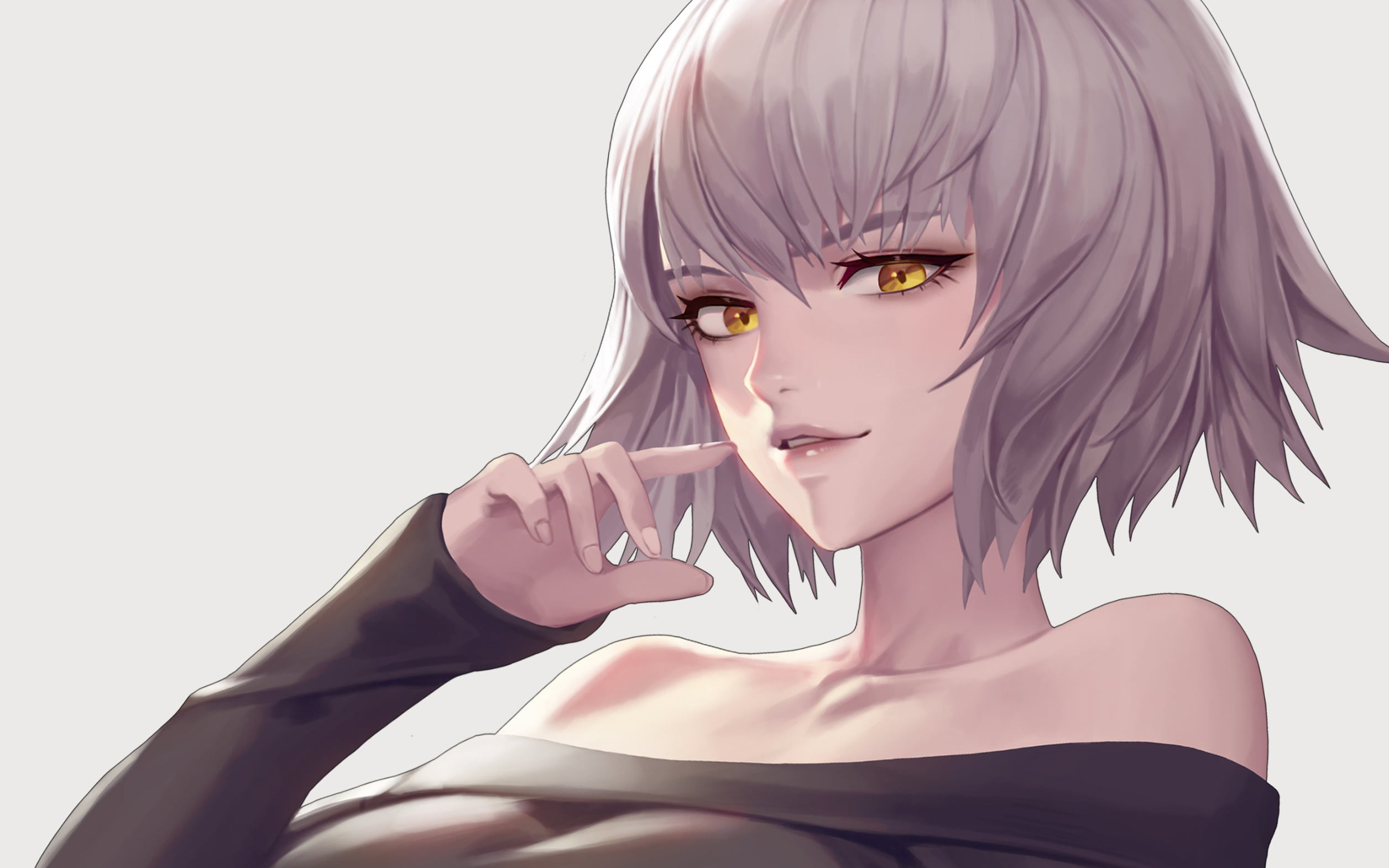 Yellow Eyes, Short Hair, White Hair, 1080P, Fate Series, Jeanne dArc Alter, Fate/Grand Order, Avenger (Fate/Grand Order), HD Wallpaper