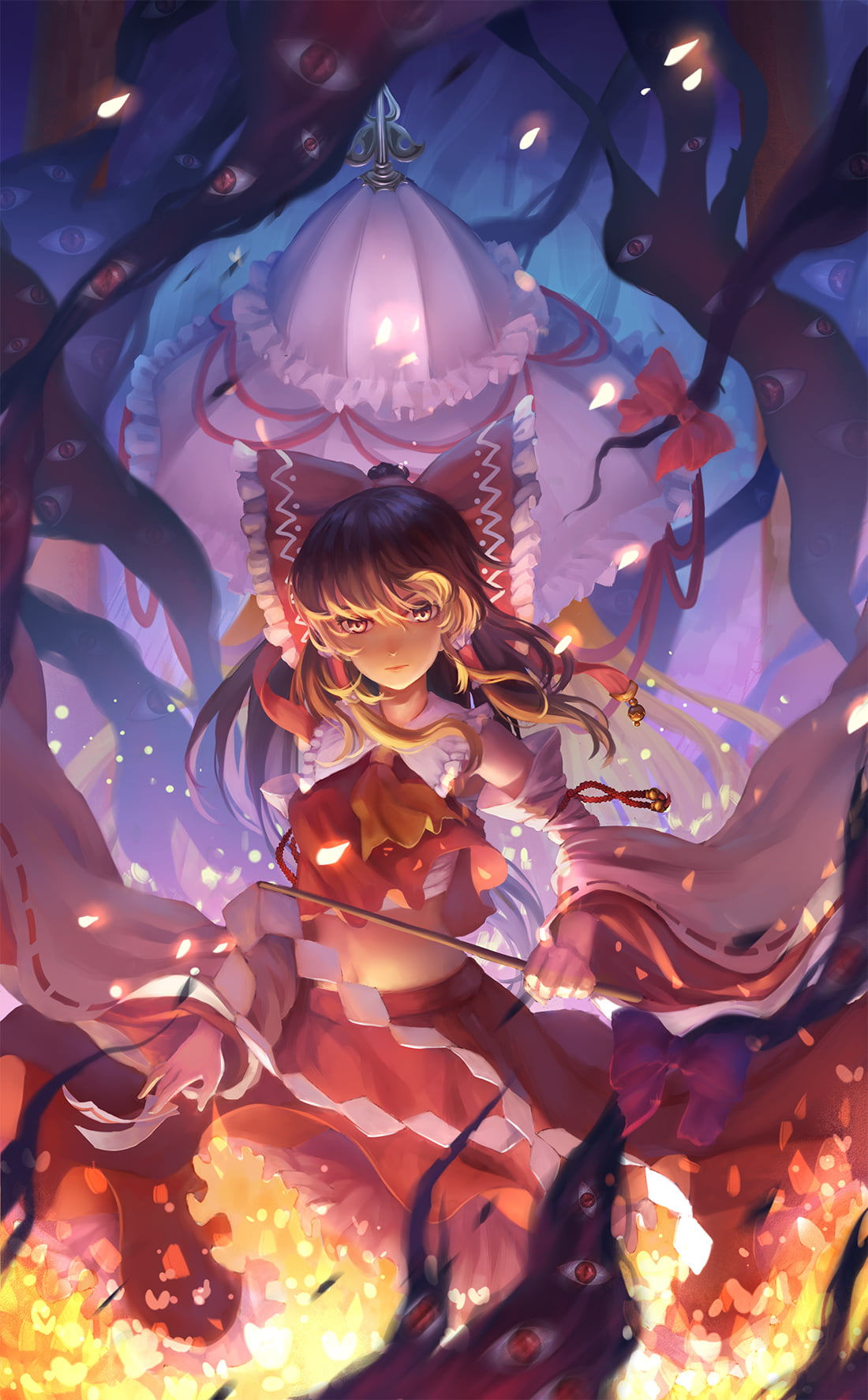 anime girls, anime, Touhou, 720P, Hakurei Reimu, kirino ttk, Phone HD Wallpaper