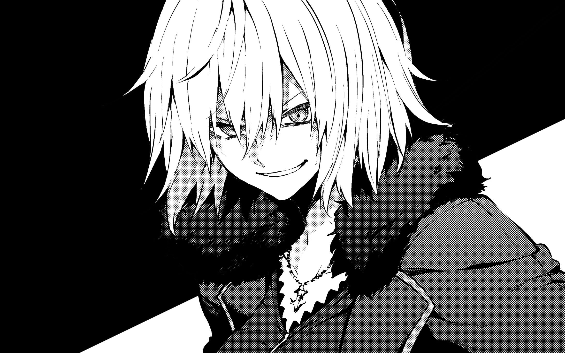 monochrome, Fate Series, Avenger (Fate/Grand Order), 1080P, necklace, short hair, Jeanne (Alter) (Fate/Grand Order), Fate/Grand Order, HD Wallpaper