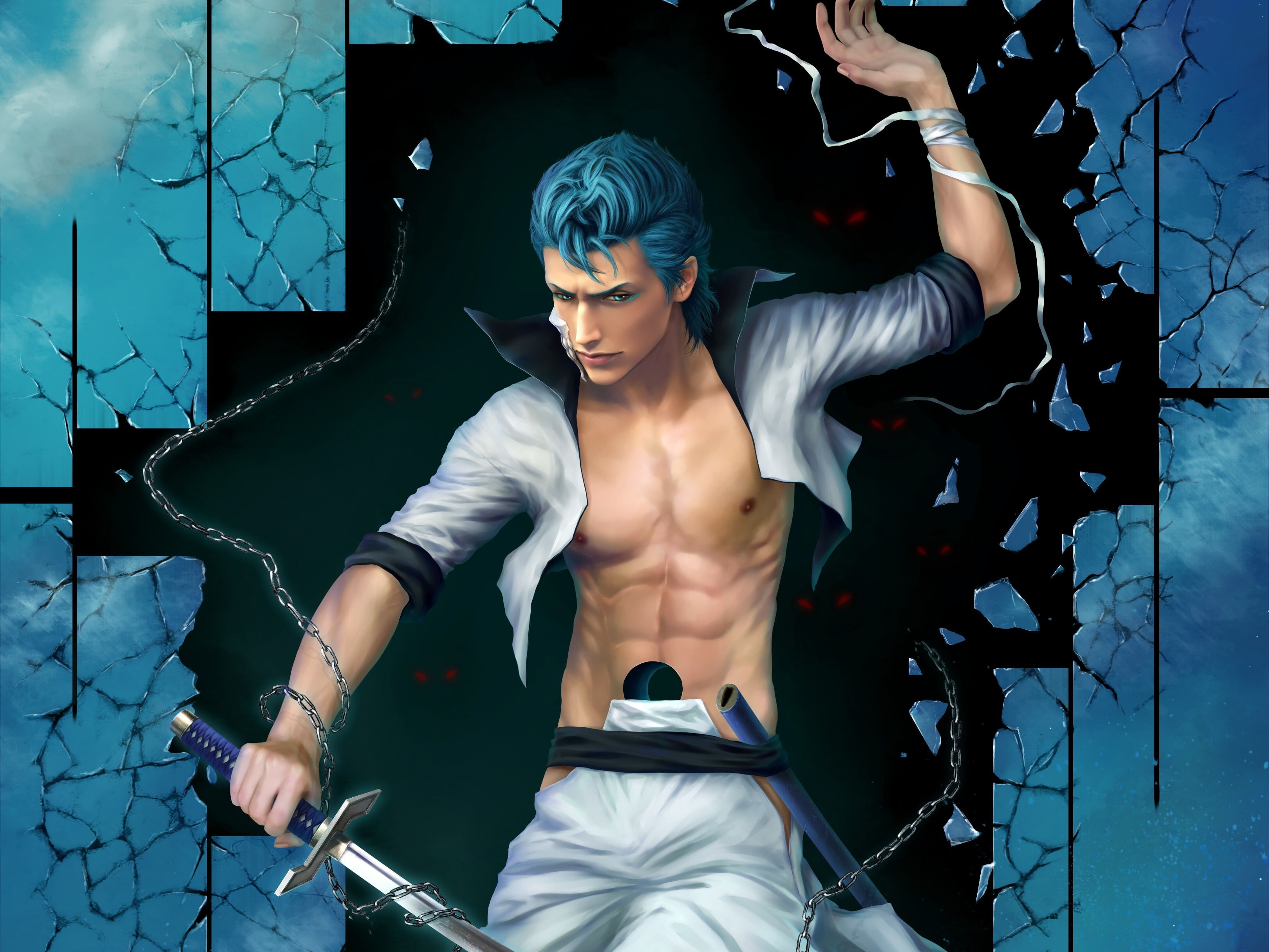 2K, Grimmjow Jaegerjaquez, Bleach, HD Wallpaper