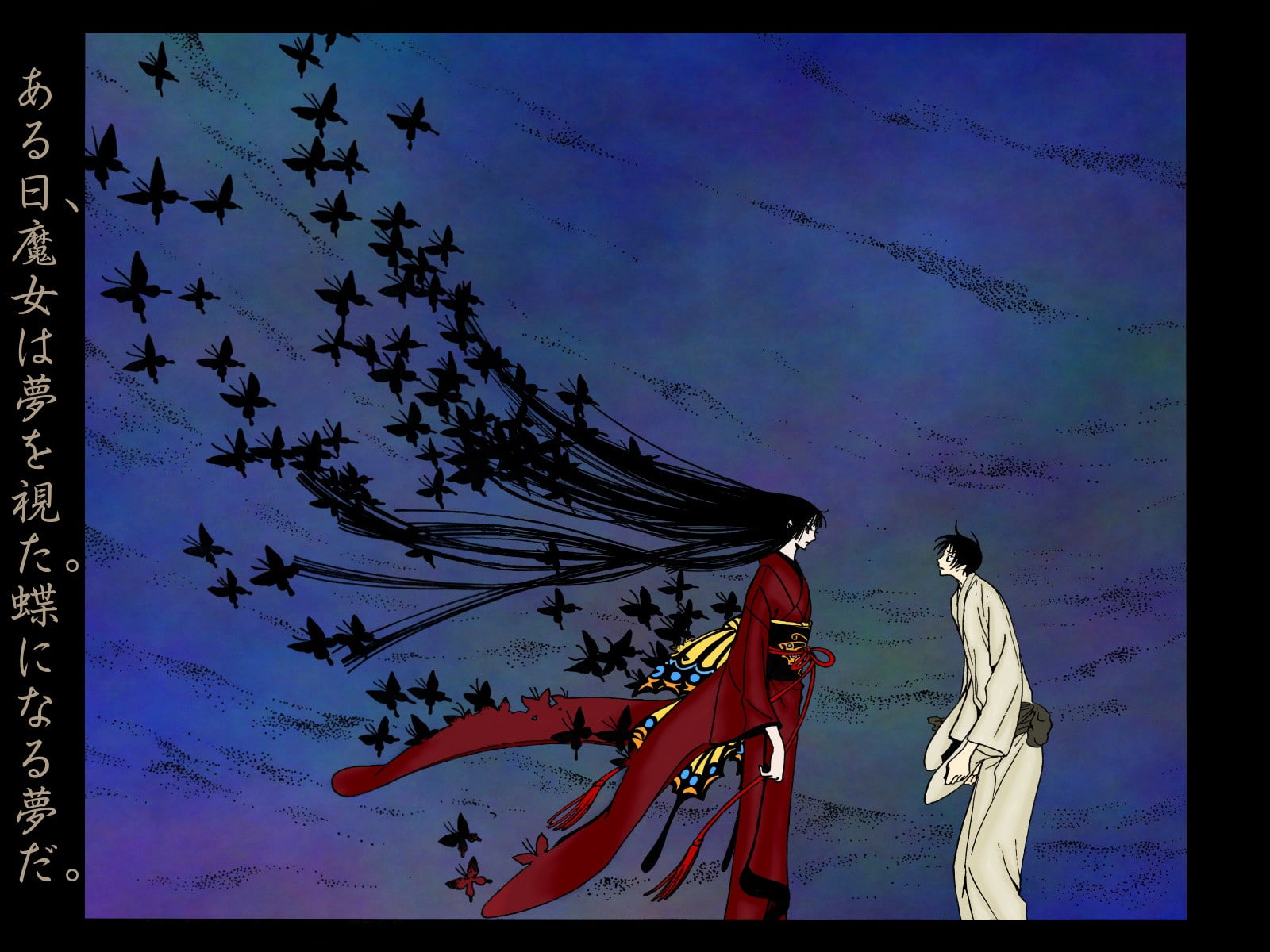 cloud - sky, human representation, Watanuki Kimihiro, nature, ×××HOLiC, outdoors, representation, auto post production filter, Ichihara Yūko, art and craft, HD Wallpaper