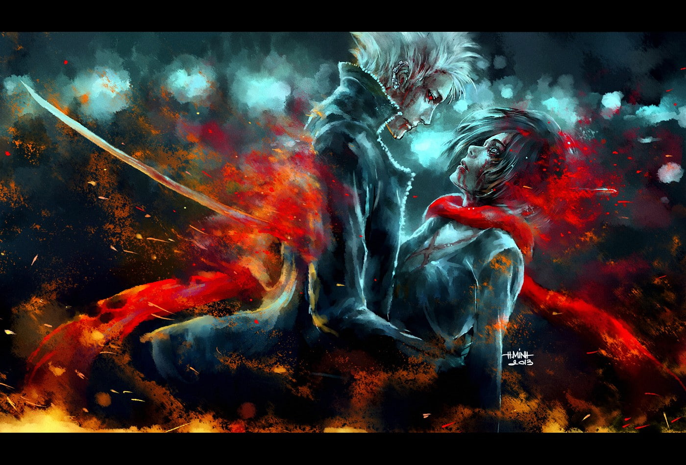 artwork, NanFe, sword, anime, 720P, HD Wallpaper