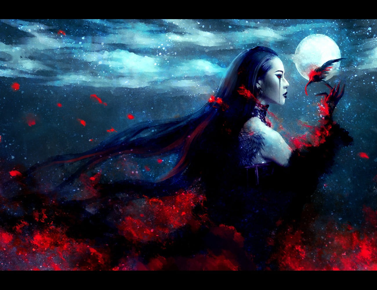 underwater, Moon, transfer print, real people, NanFe , beautiful woman, fantasy art, fantasy girl, water, women, auto post production filter, sea, adult, HD Wallpaper