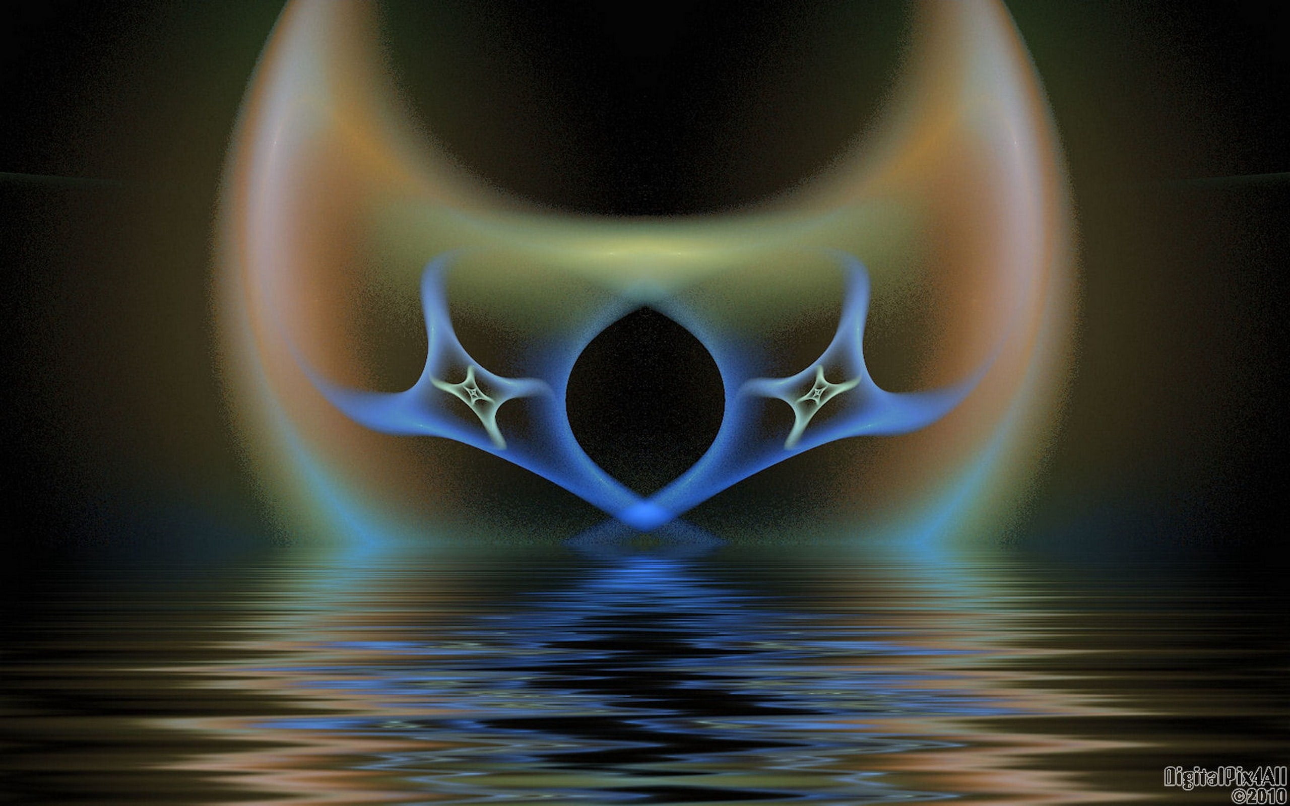 blue, nature, glowing, 2K, light - Natural Phenomenon, vector, close-up, illustration, burning, night, black background, abstract backgrounds, concepts, HD Wallpaper
