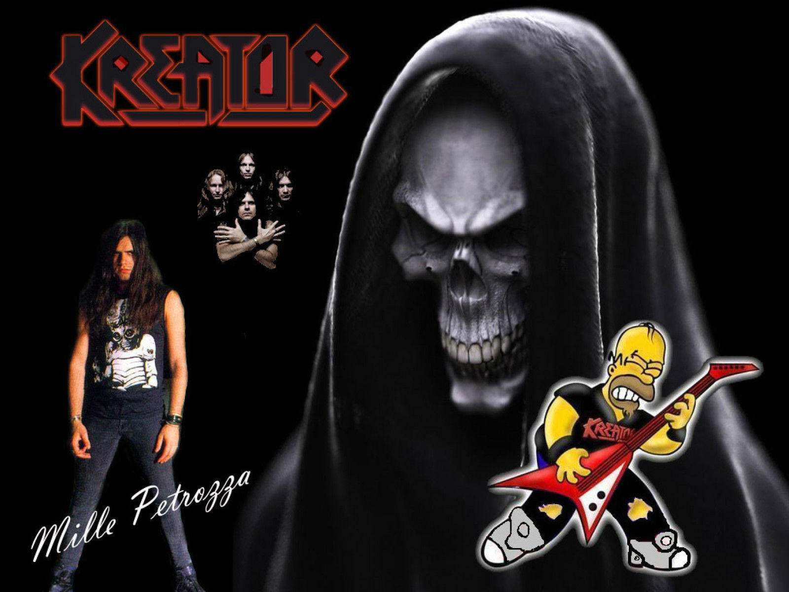 simpsons, metal, 720P, kreator, guitar, thrash, heavy, homer, HD Wallpaper